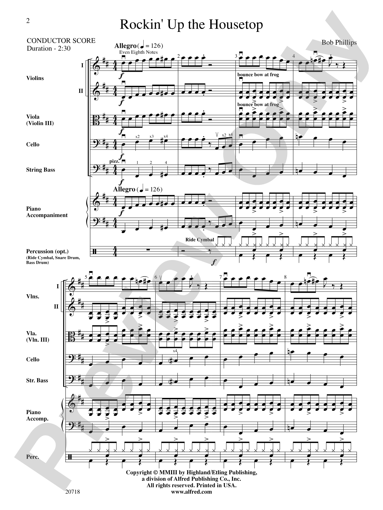 Rockin' Up the Housetop: String Orchestra Conductor Score & Parts