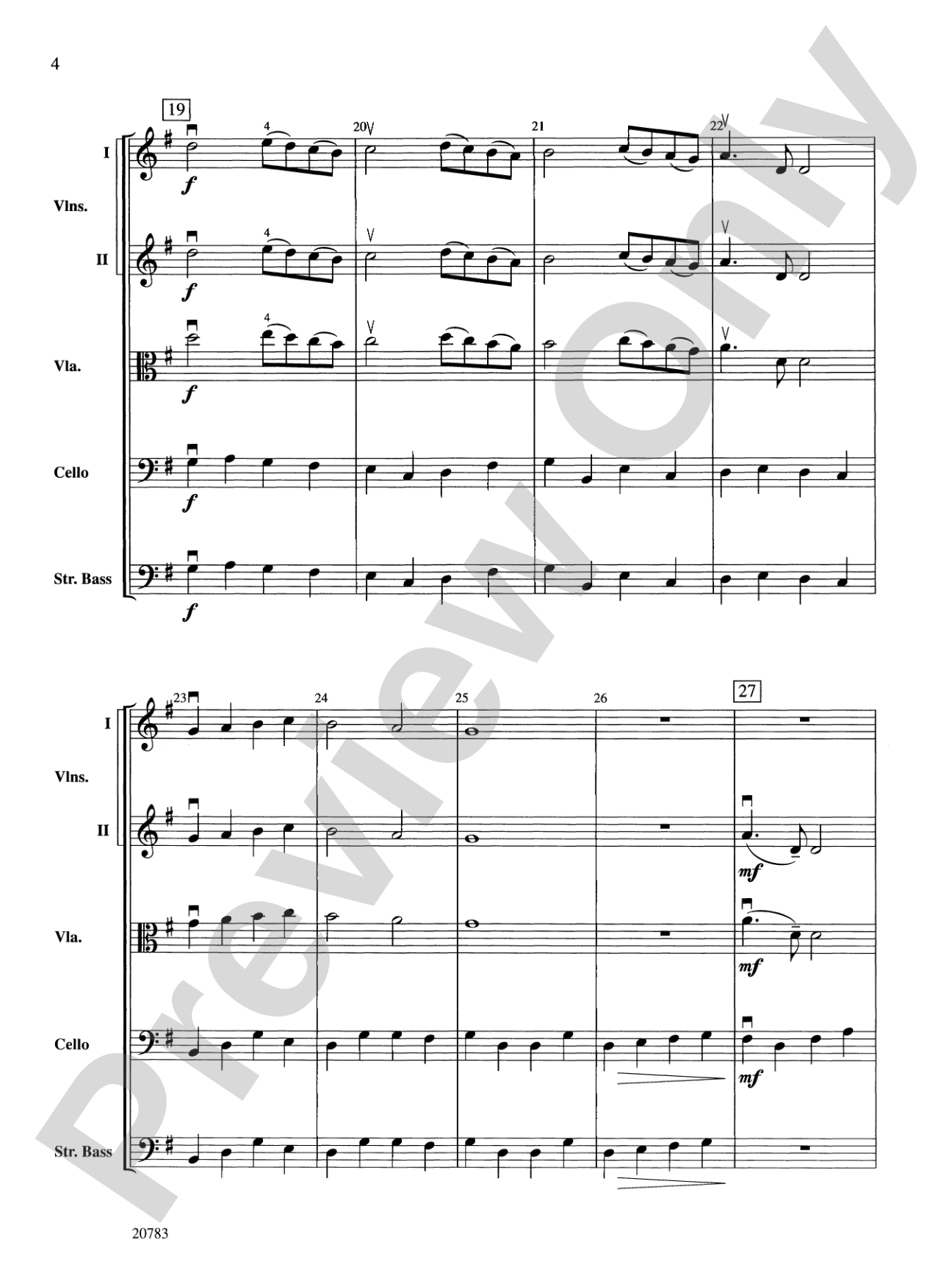 Angels Bach Has Heard on High: String Orchestra Conductor Score & Parts