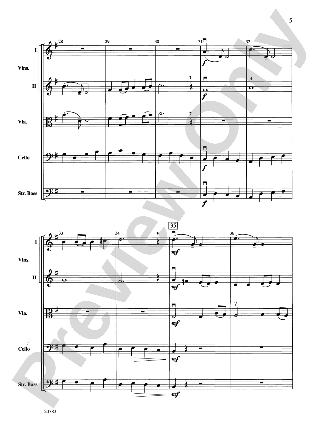 Angels Bach Has Heard on High: String Orchestra Conductor Score & Parts