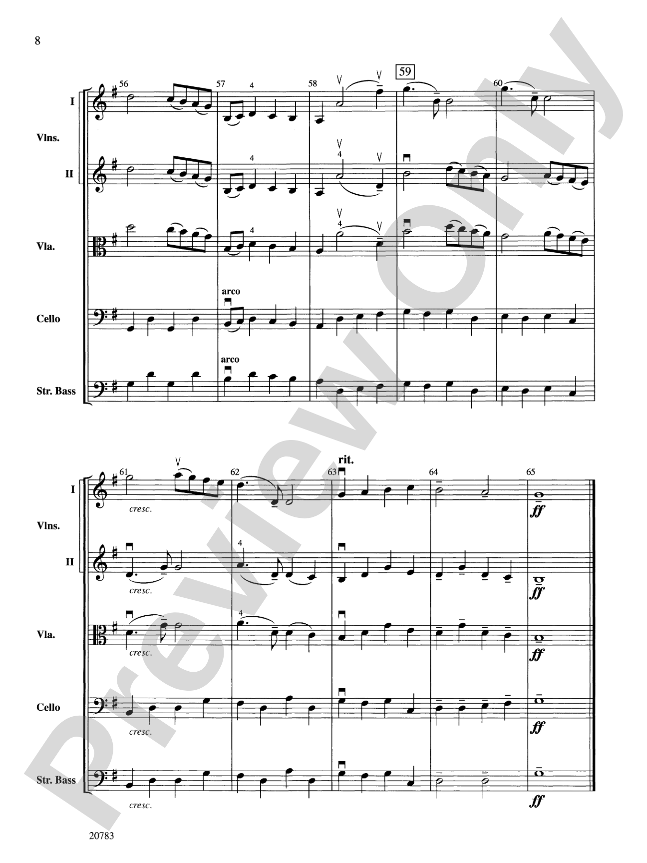 Angels Bach Has Heard on High: String Orchestra Conductor Score & Parts