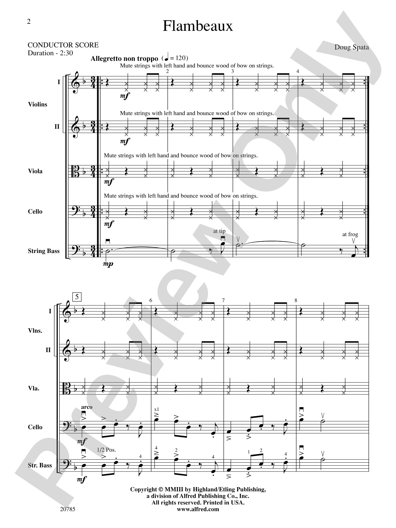 Flambeaux: String Orchestra Conductor Score & Parts