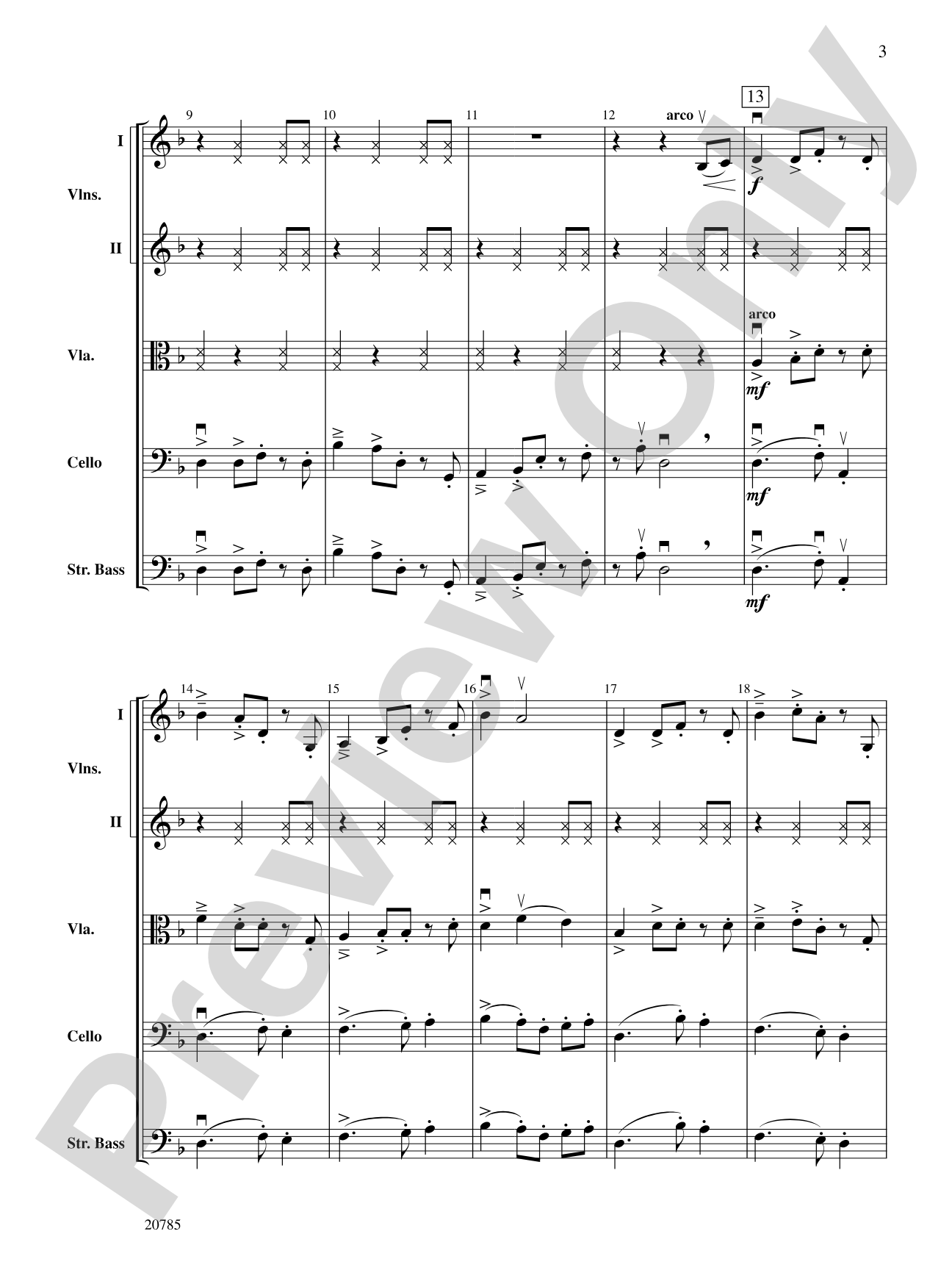 Flambeaux: String Orchestra Conductor Score & Parts