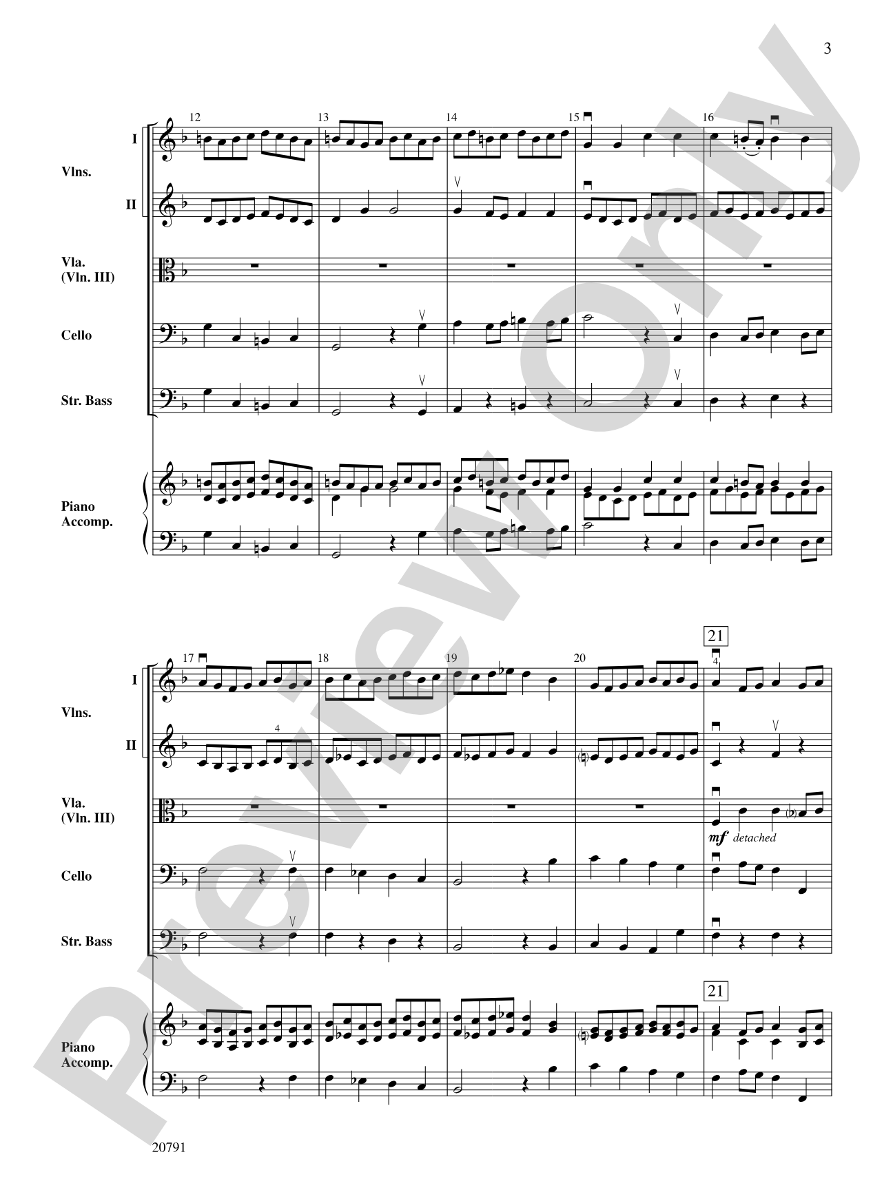 Brandenburg Concerto No. 2 (3rd Movement): String Orchestra Conductor Score & Parts