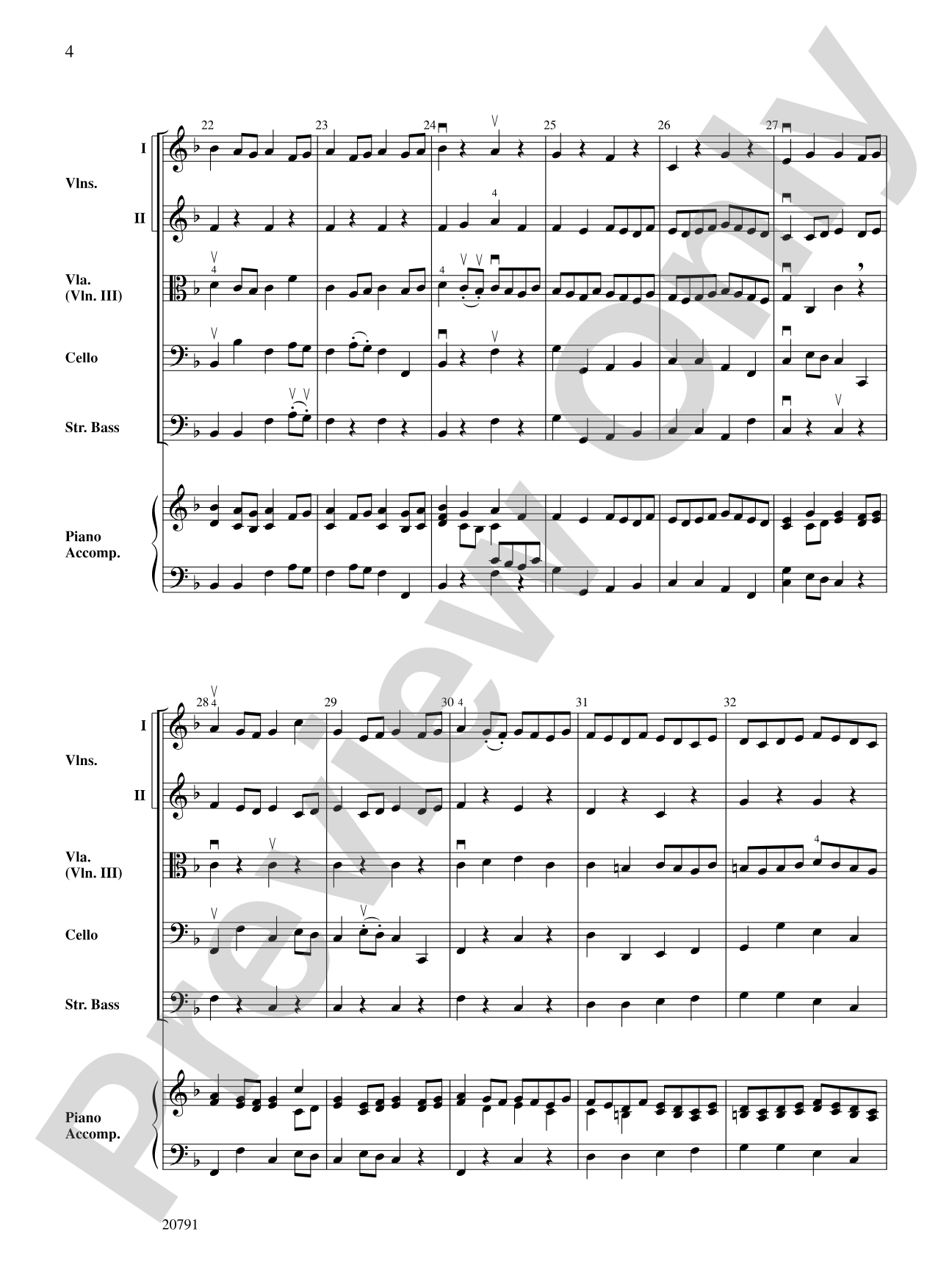 Brandenburg Concerto No. 2 (3rd Movement): String Orchestra Conductor Score & Parts