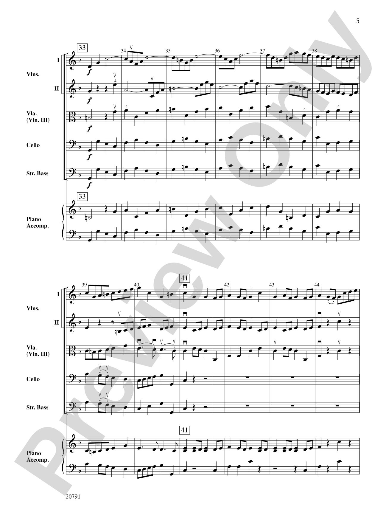 Brandenburg Concerto No. 2 (3rd Movement): String Orchestra Conductor Score & Parts