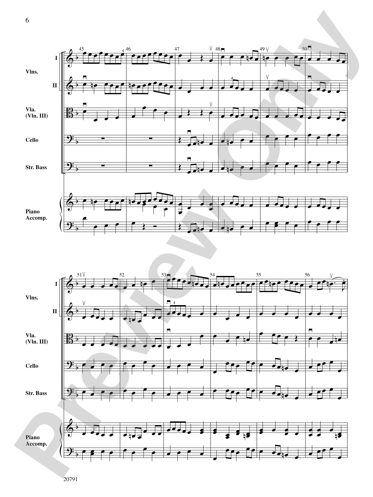 Brandenburg Concerto No. 2 (3rd Movement): String Orchestra Conductor Score & Parts