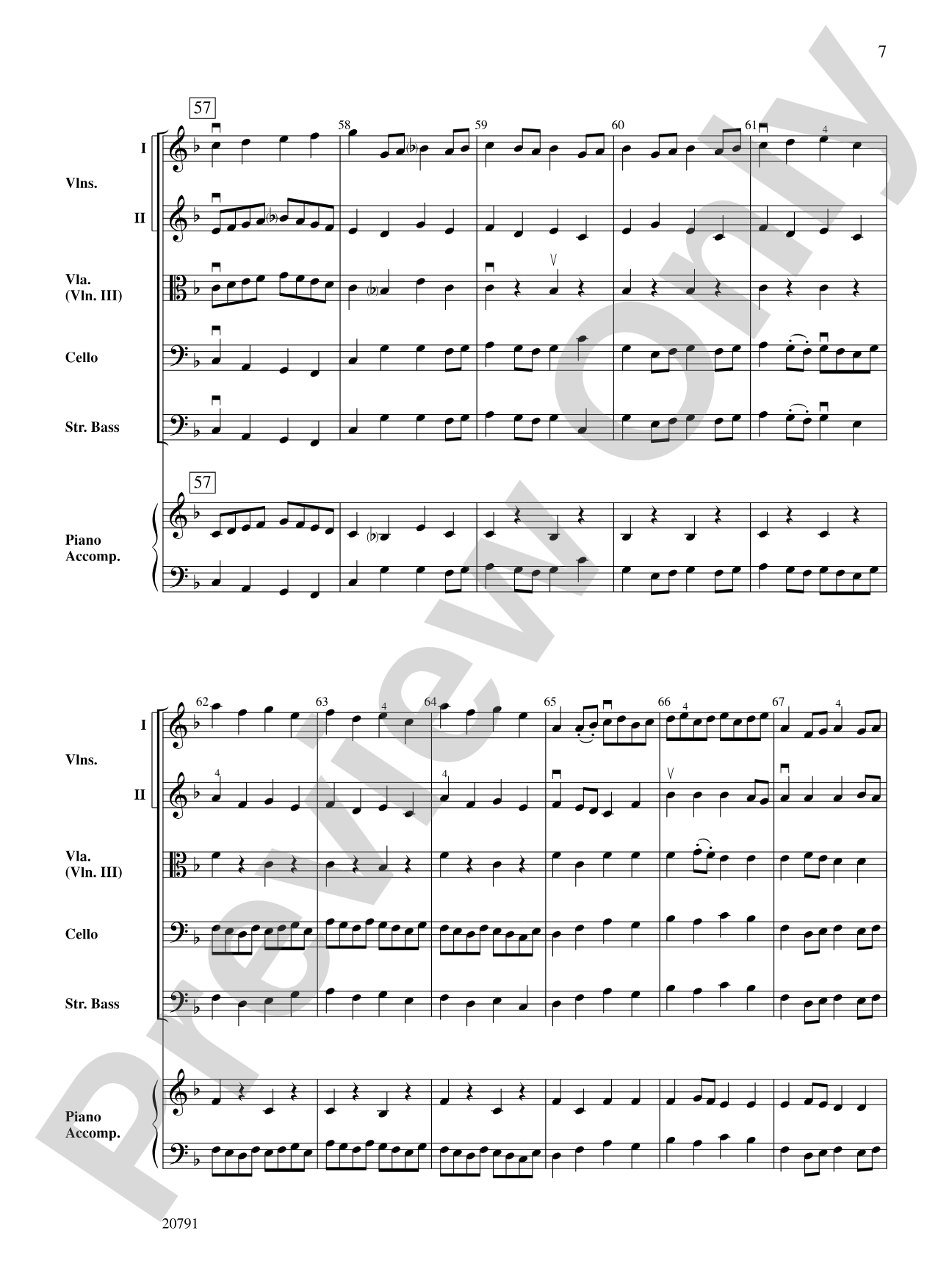 Brandenburg Concerto No. 2 (3rd Movement): String Orchestra Conductor Score & Parts