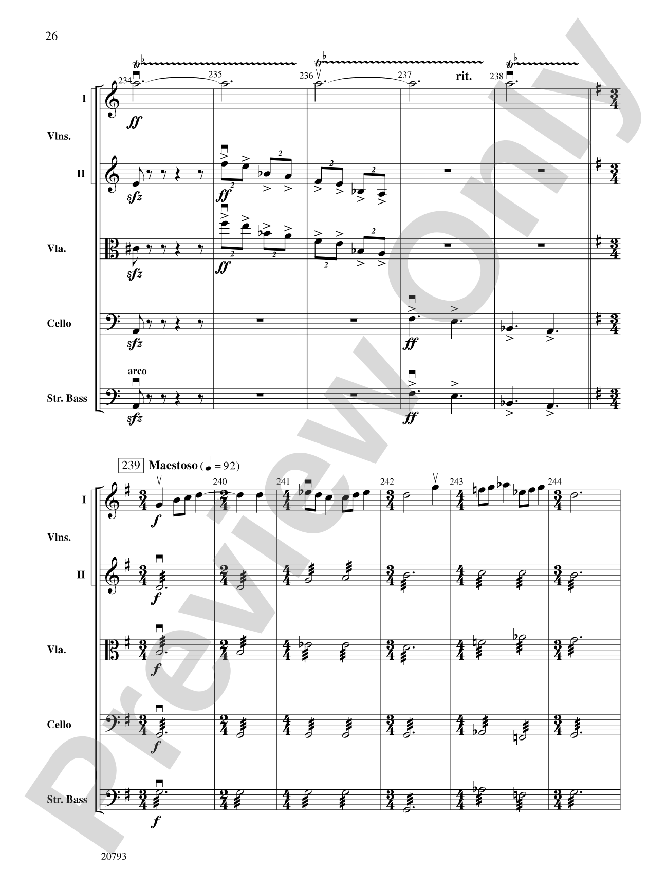 The Idylls of Pegasus: Score