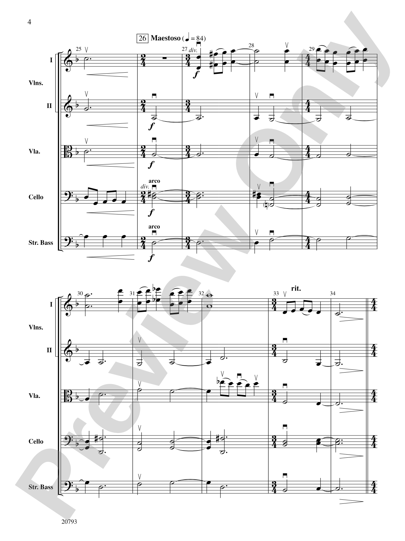 The Idylls of Pegasus: Score
