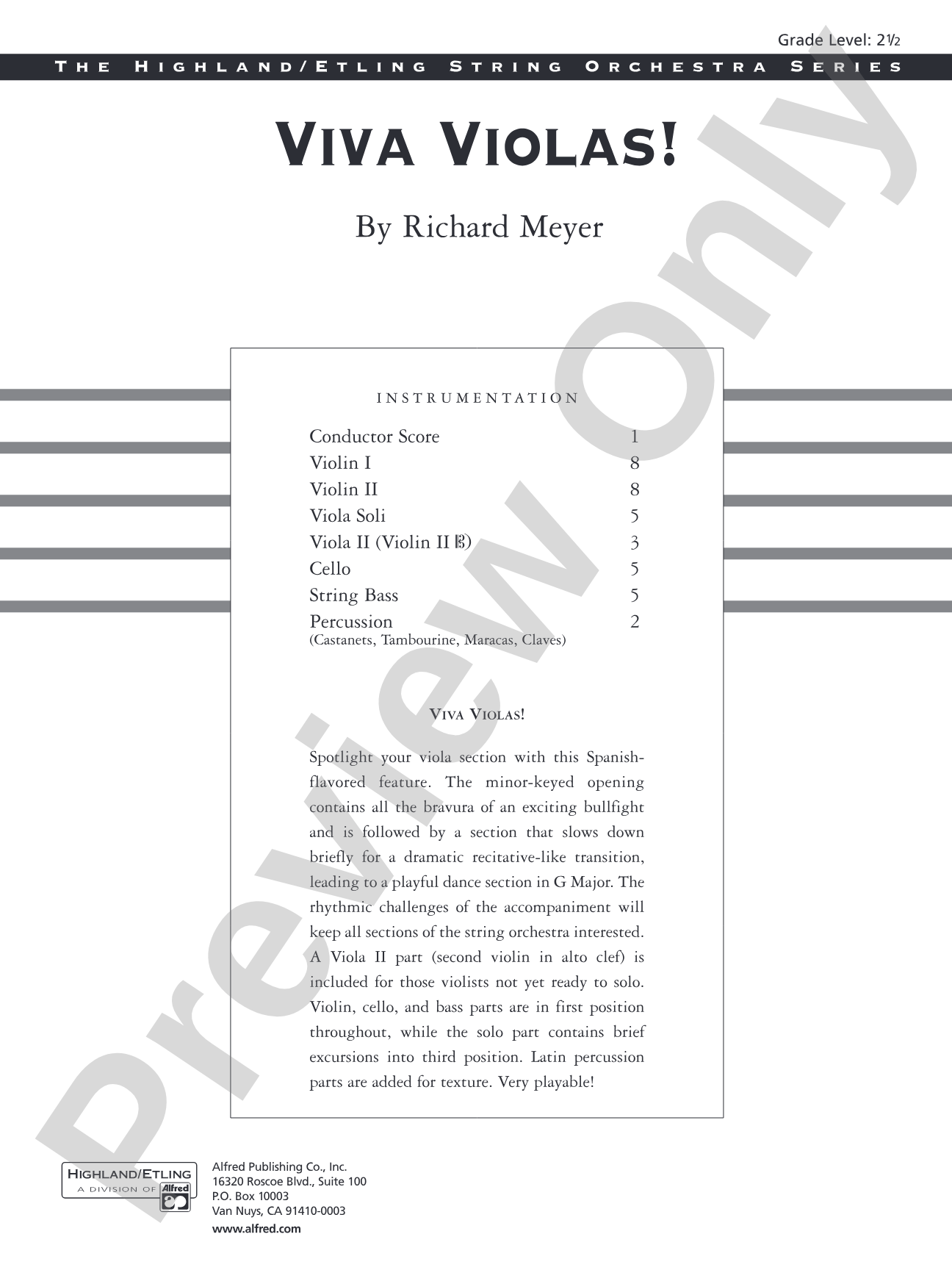 Viva Violas!: String Orchestra Conductor Score & Parts