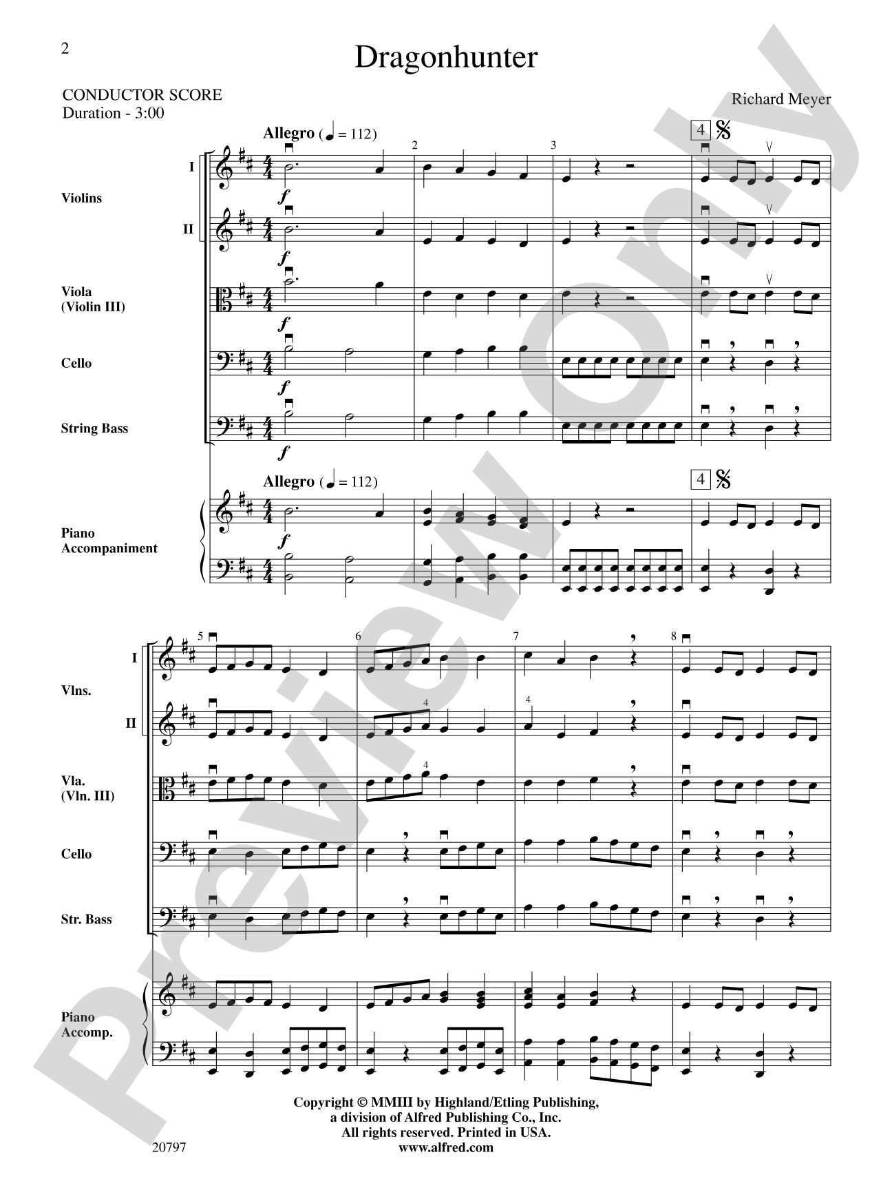 Dragonhunter: String Orchestra Conductor Score & Parts
