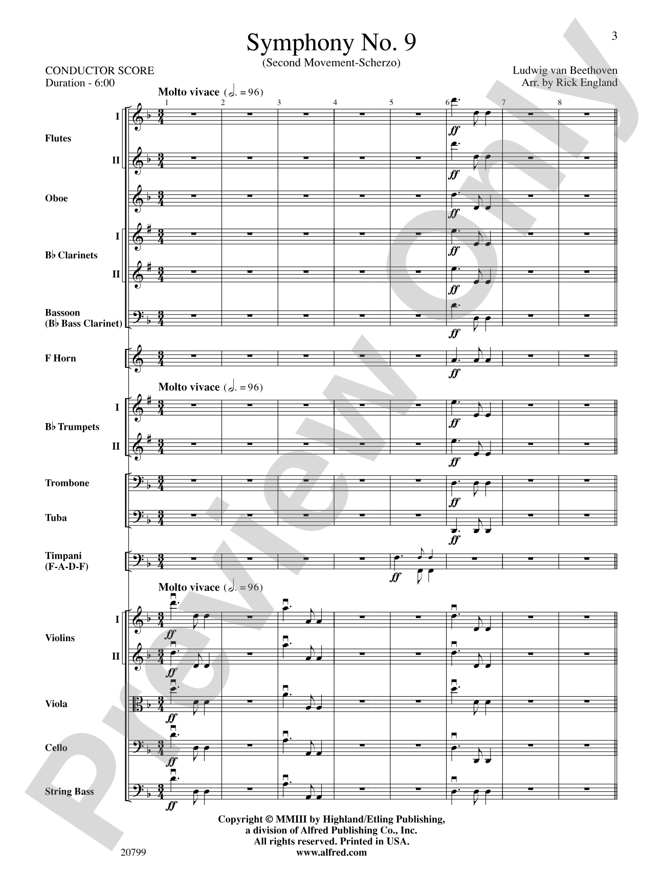 Symphony No. 9 (2nd Movement): Full Orchestra Conductor Score & Parts