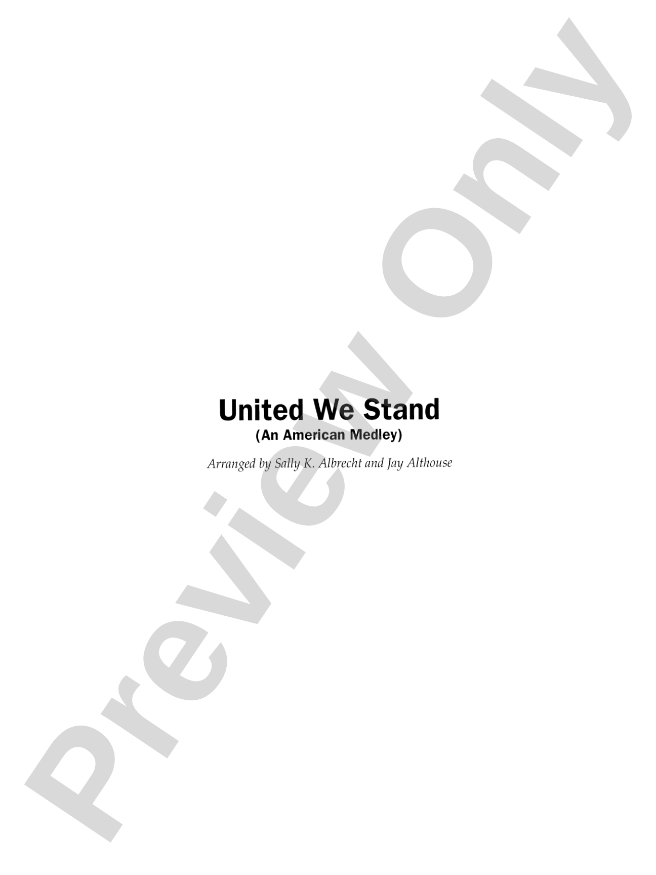United We Stand (An American Medley): Choral SoundPax