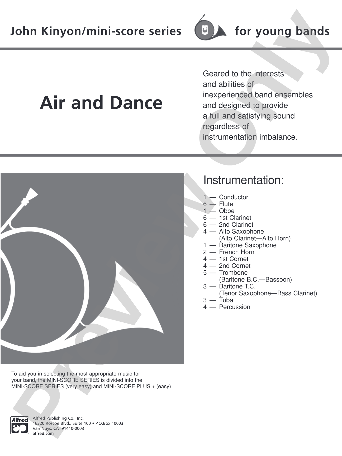 Air and Dance: Concert Band Conductor Score & Parts