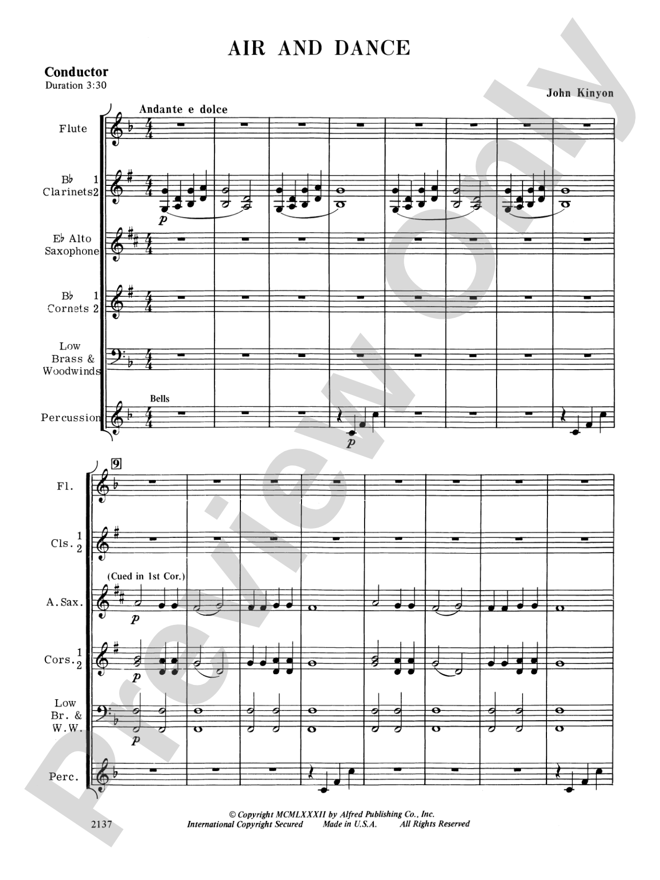 Air and Dance: Concert Band Conductor Score & Parts