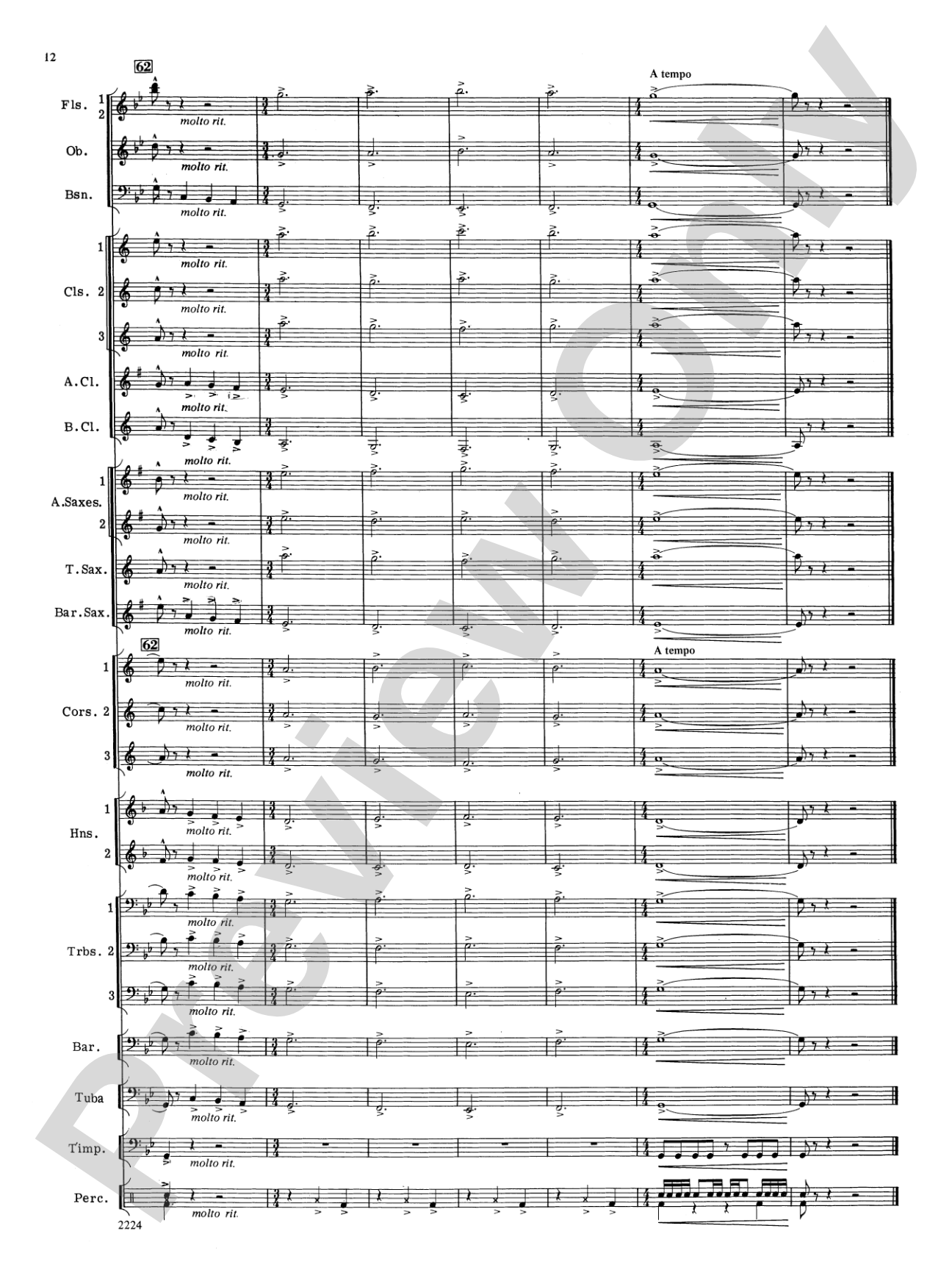 Flurry for Winds and Percussion: Concert Band Conductor Score & Parts