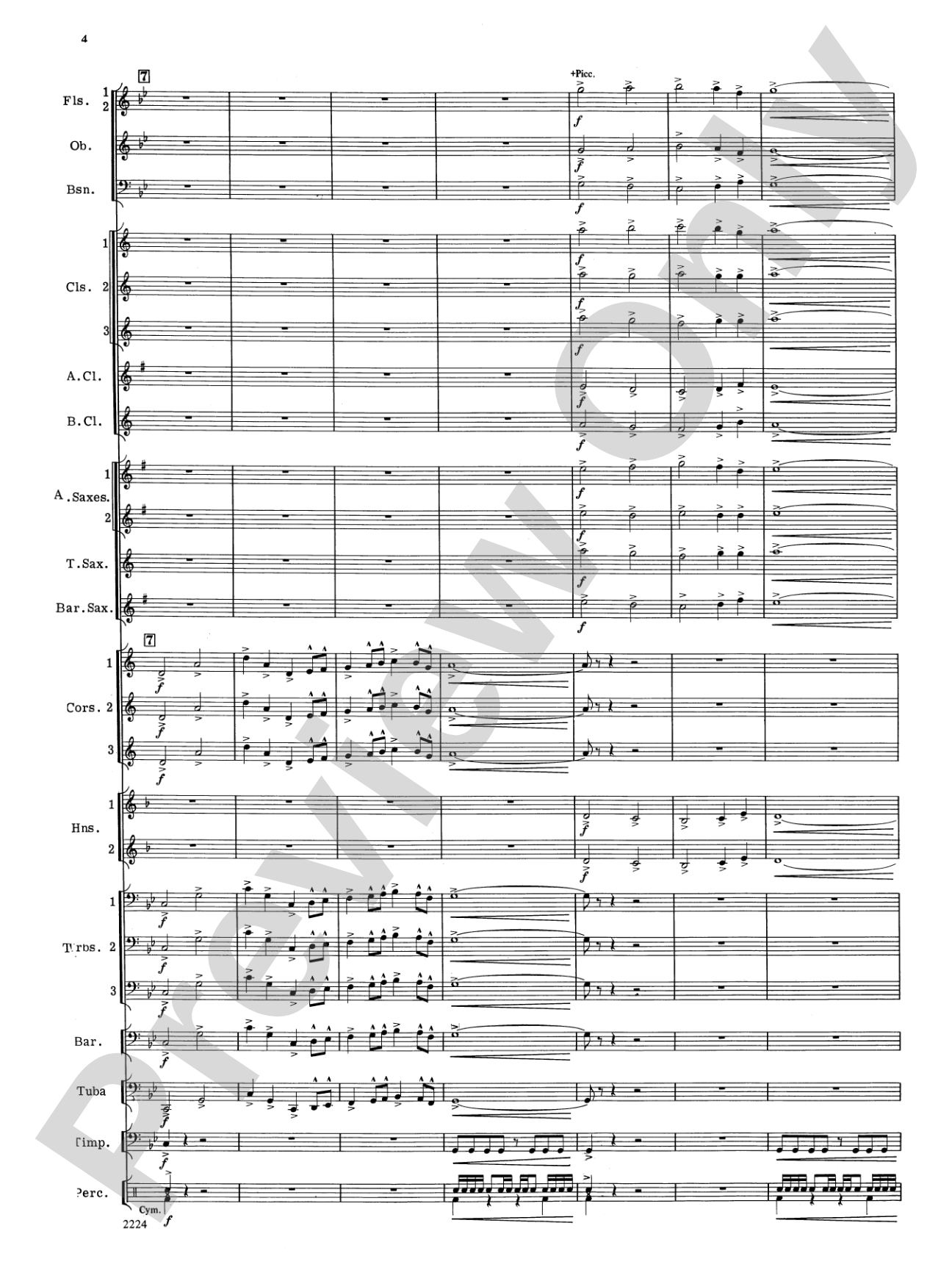 Flurry for Winds and Percussion: Concert Band Conductor Score & Parts