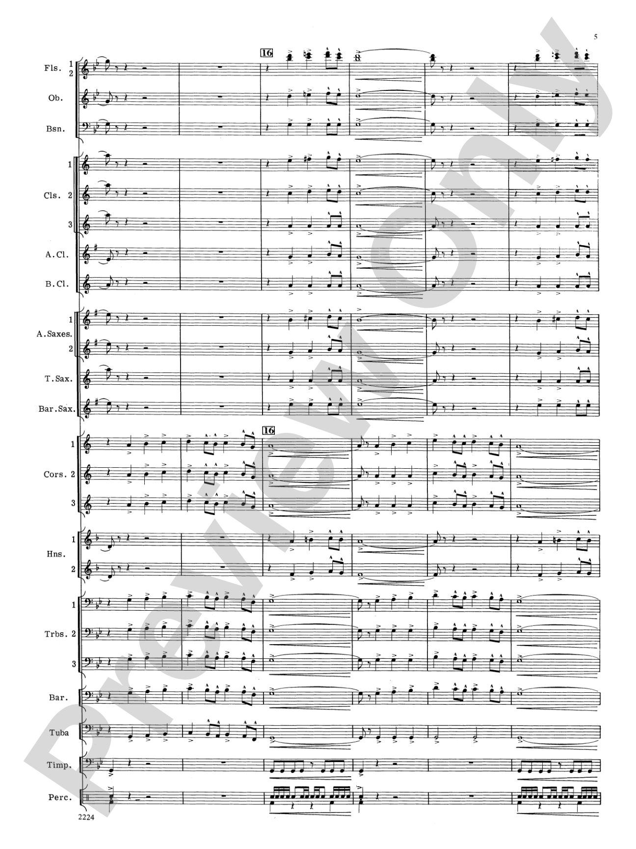 Flurry for Winds and Percussion: Concert Band Conductor Score & Parts