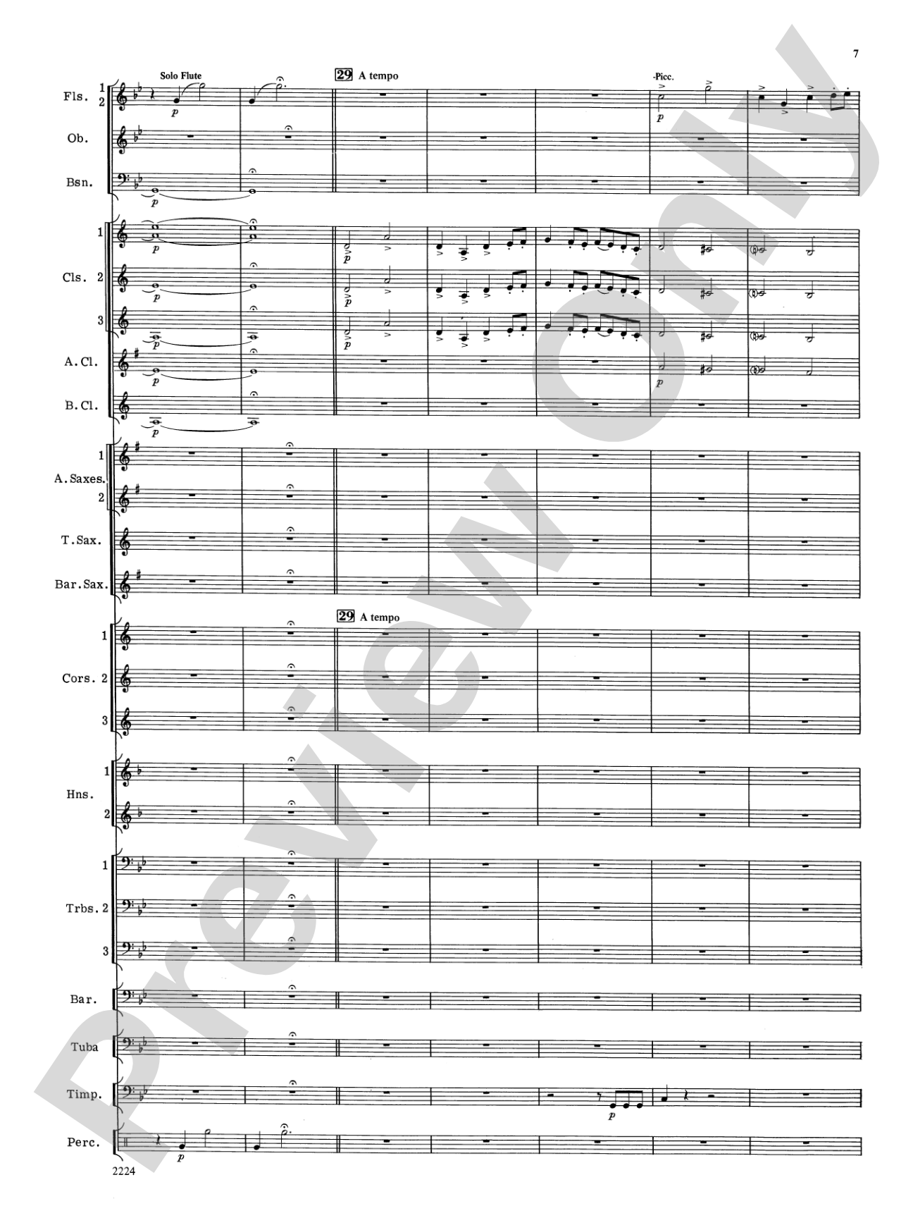 Flurry for Winds and Percussion: Concert Band Conductor Score & Parts