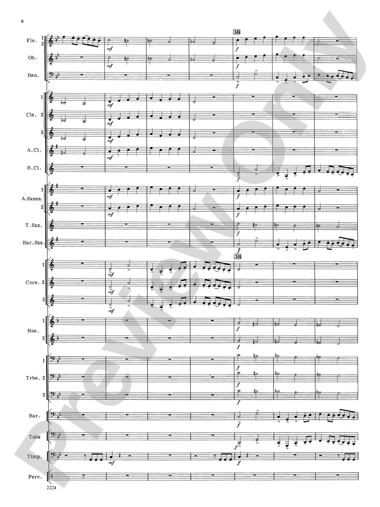 Flurry for Winds and Percussion: Concert Band Conductor Score & Parts