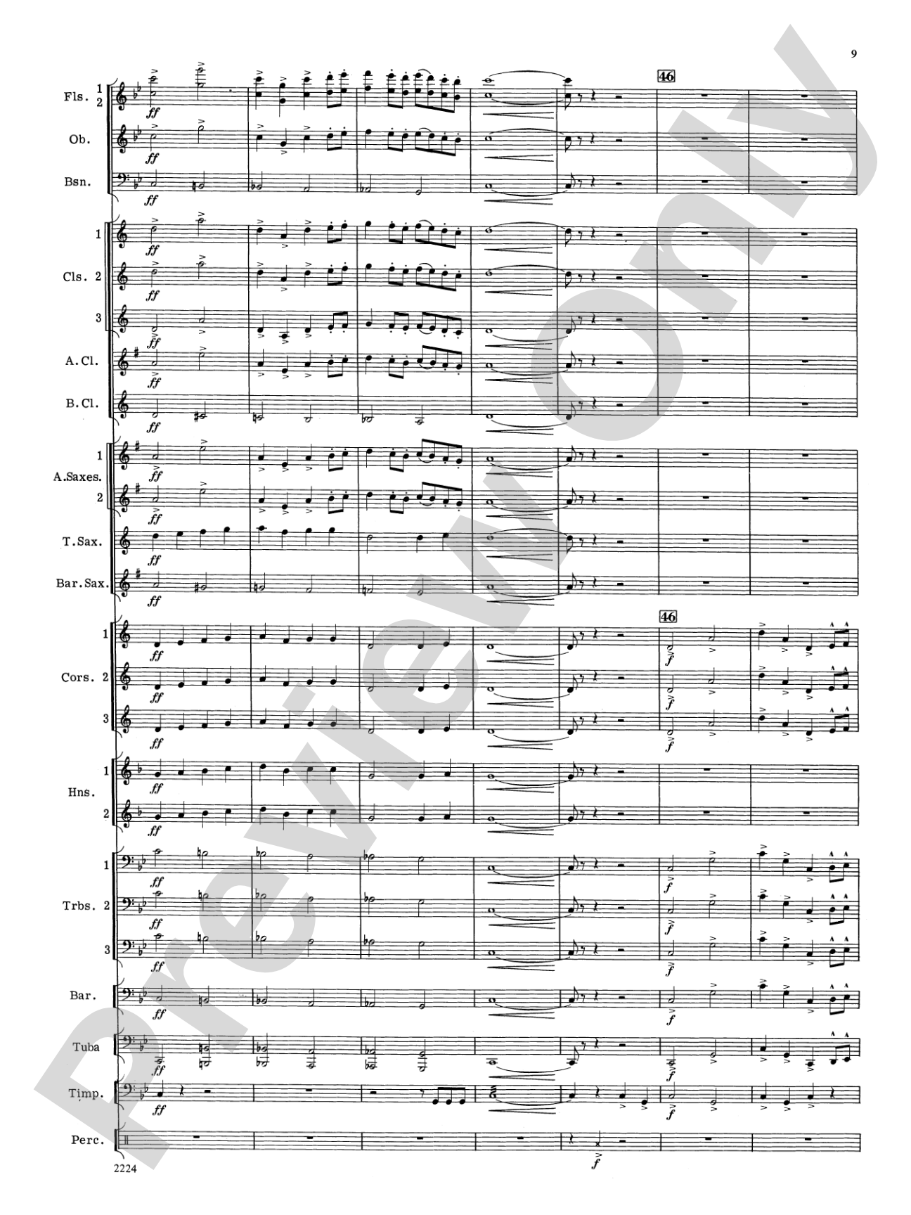 Flurry for Winds and Percussion: Concert Band Conductor Score & Parts