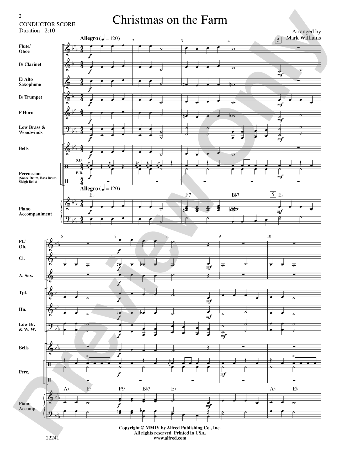 Christmas on the Farm: Concert Band Conductor Score & Parts