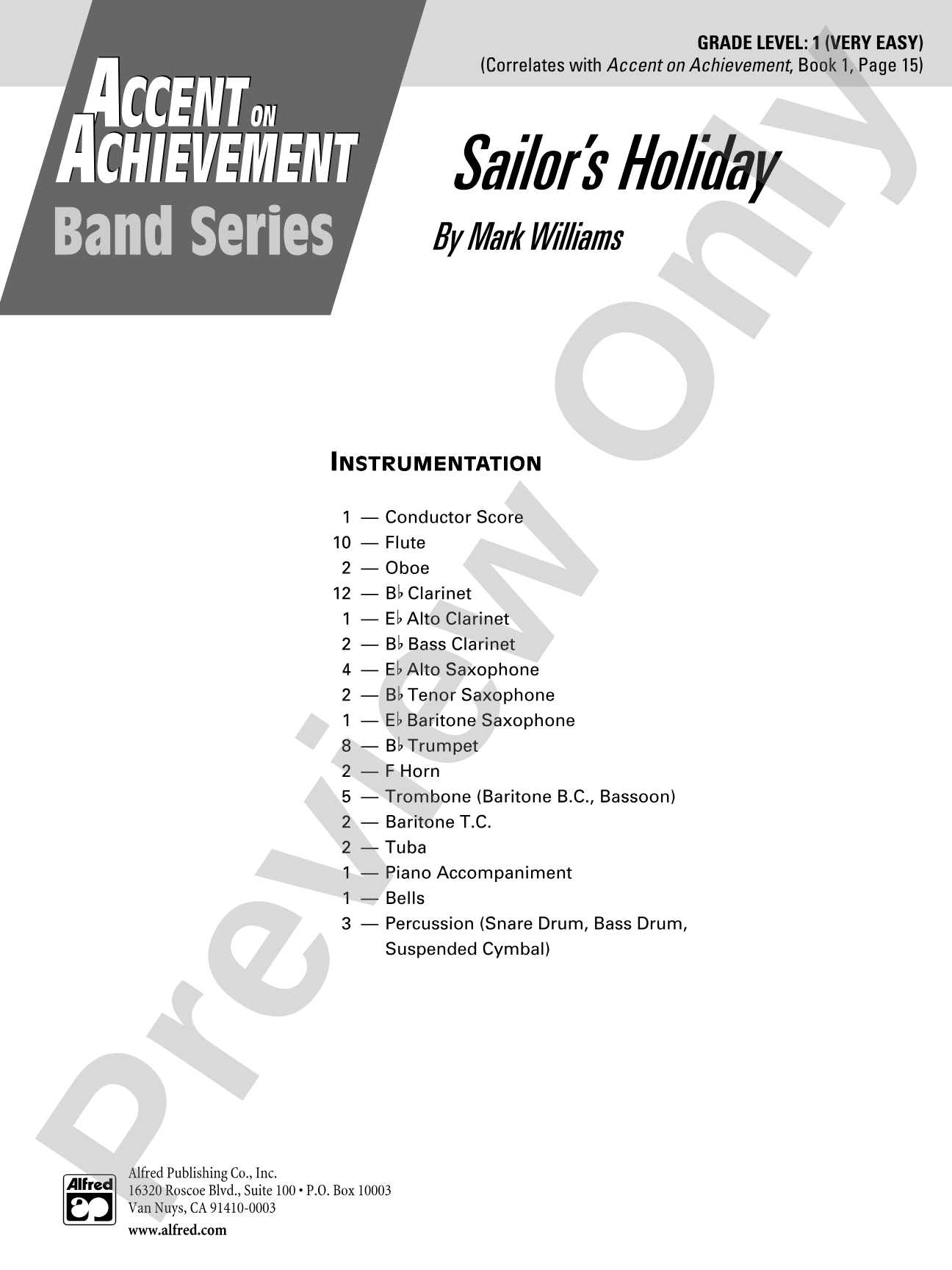 Sailor's Holiday: Concert Band Conductor Score & Parts