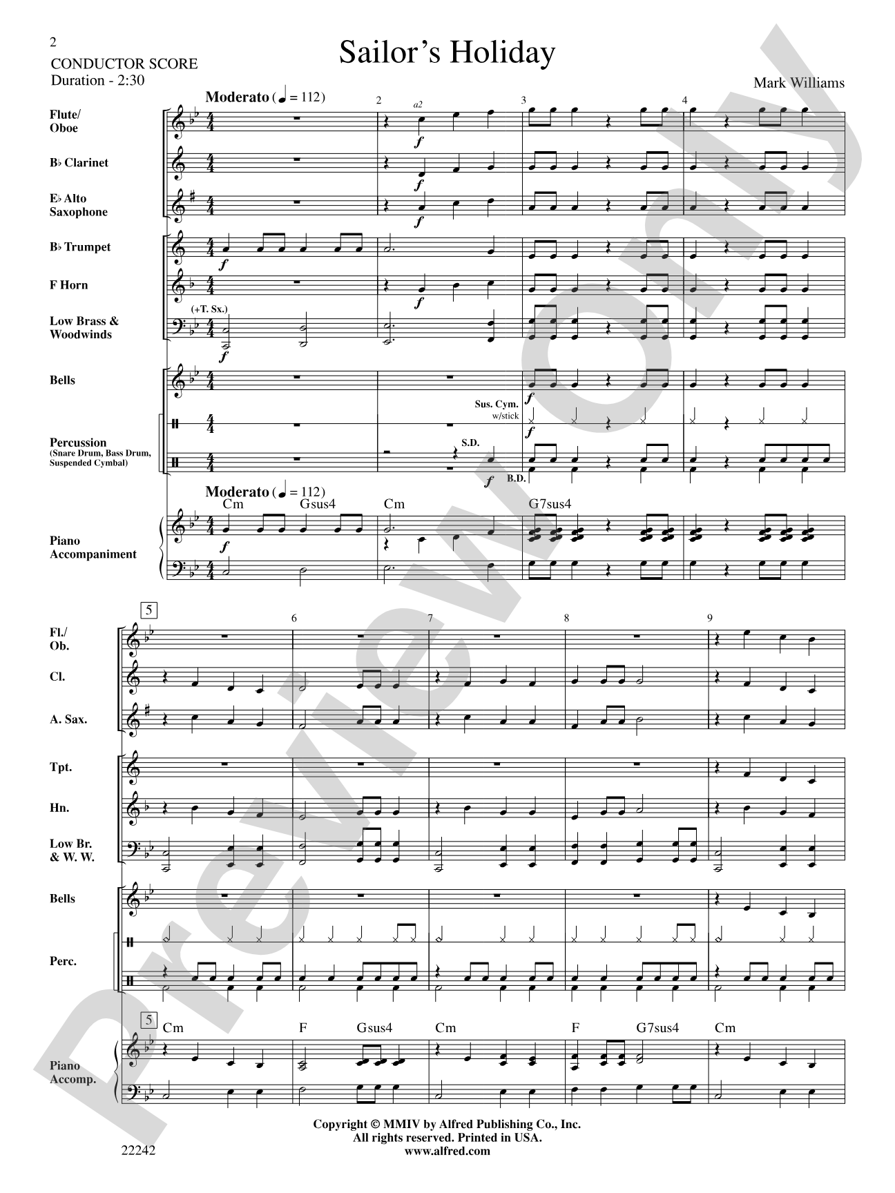 Sailor's Holiday: Concert Band Conductor Score & Parts