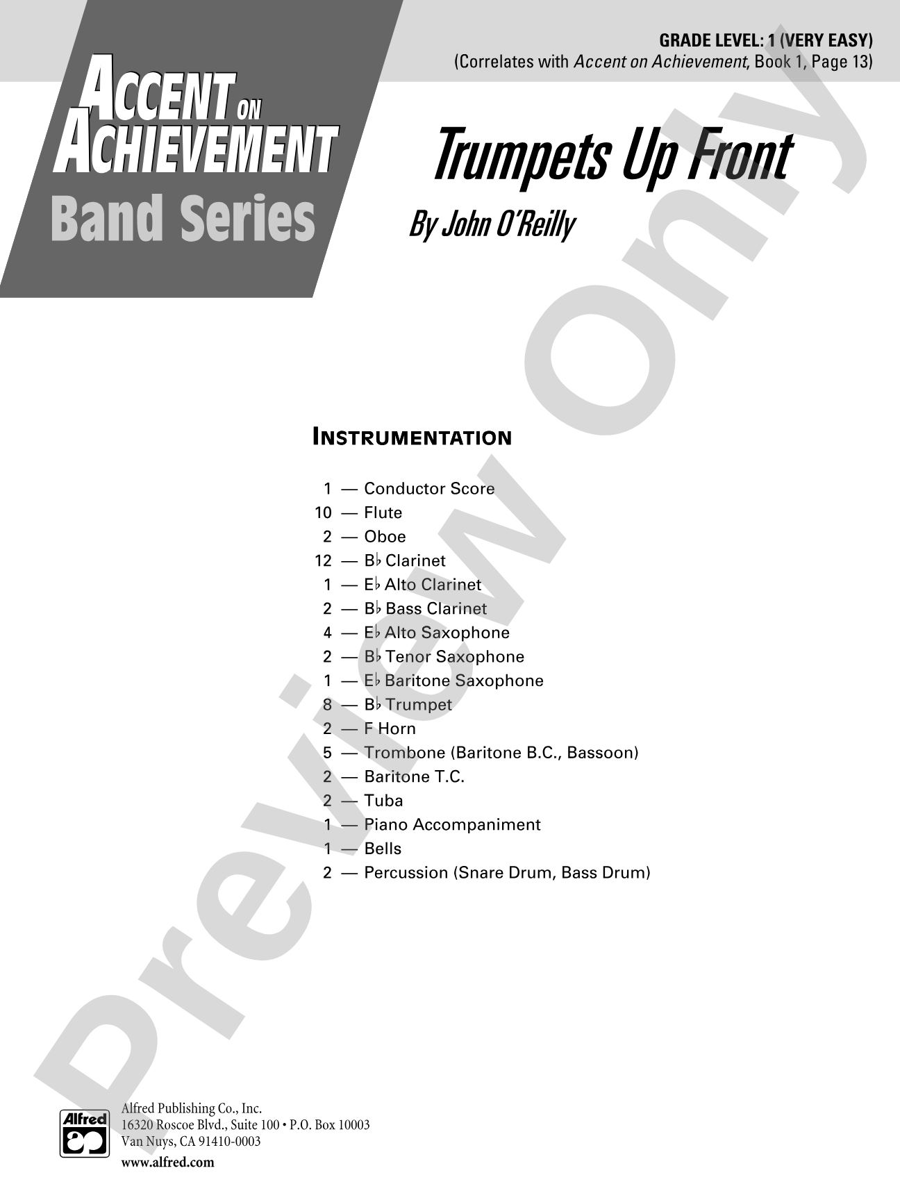 Trumpets Up Front: Concert Band Conductor Score & Parts