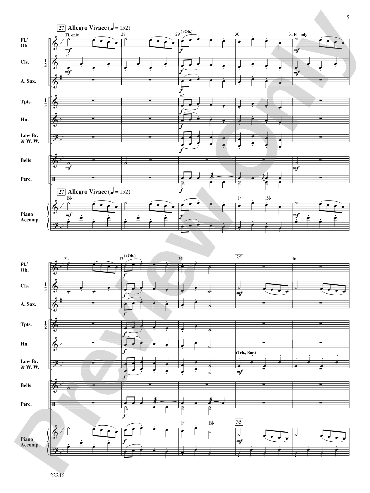 Bach March and Musette: Concert Band Conductor Score & Parts