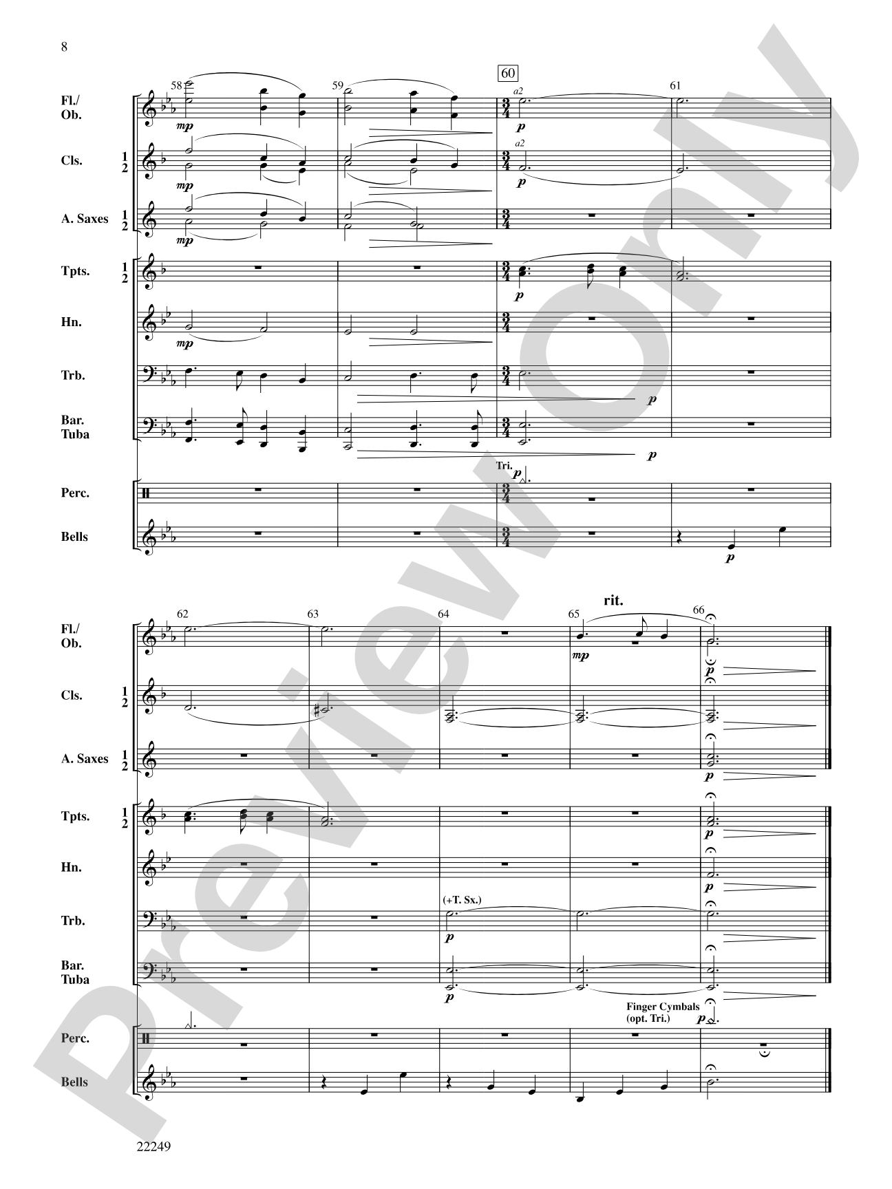 All Through the Silent Night: Concert Band Conductor Score & Parts