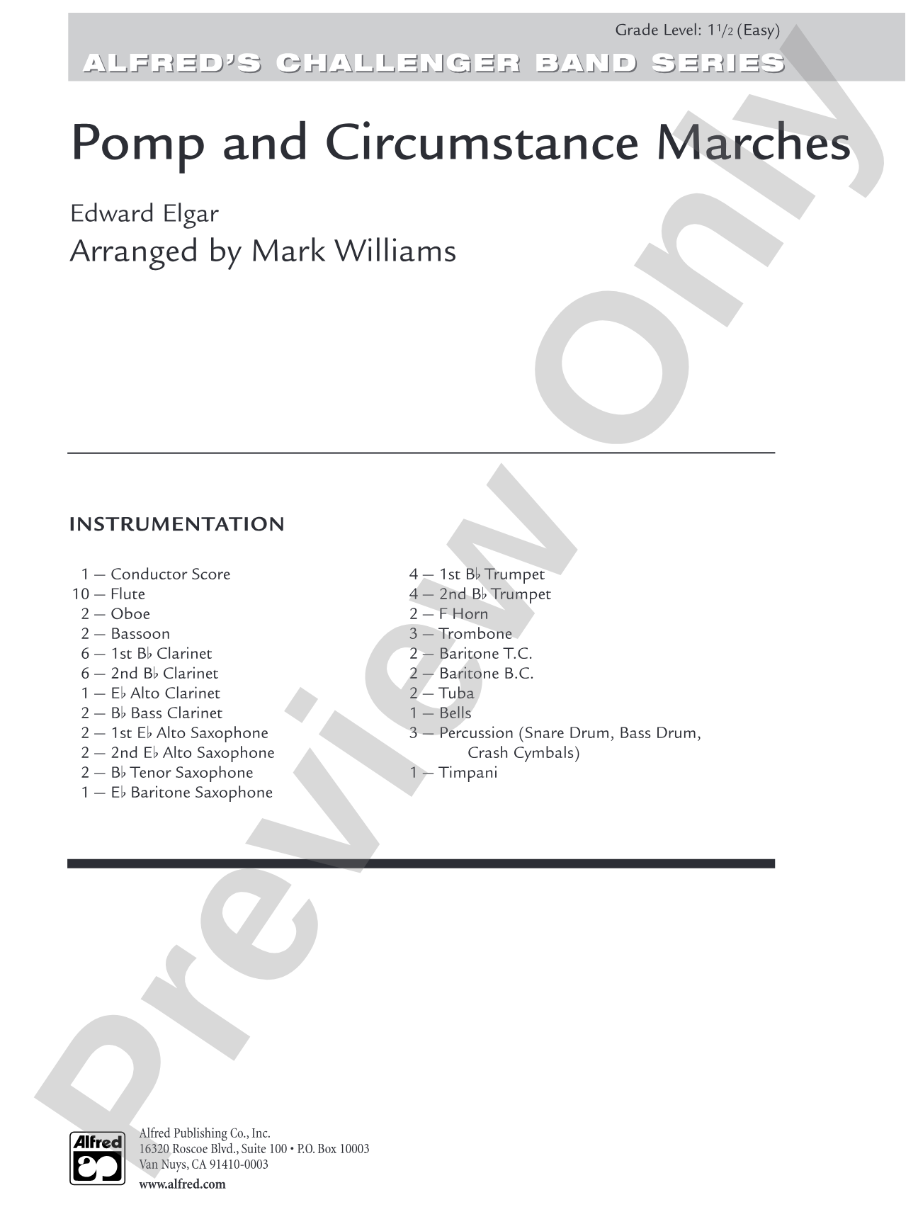 Pomp and Circumstance Marches: Concert Band Conductor Score & Parts