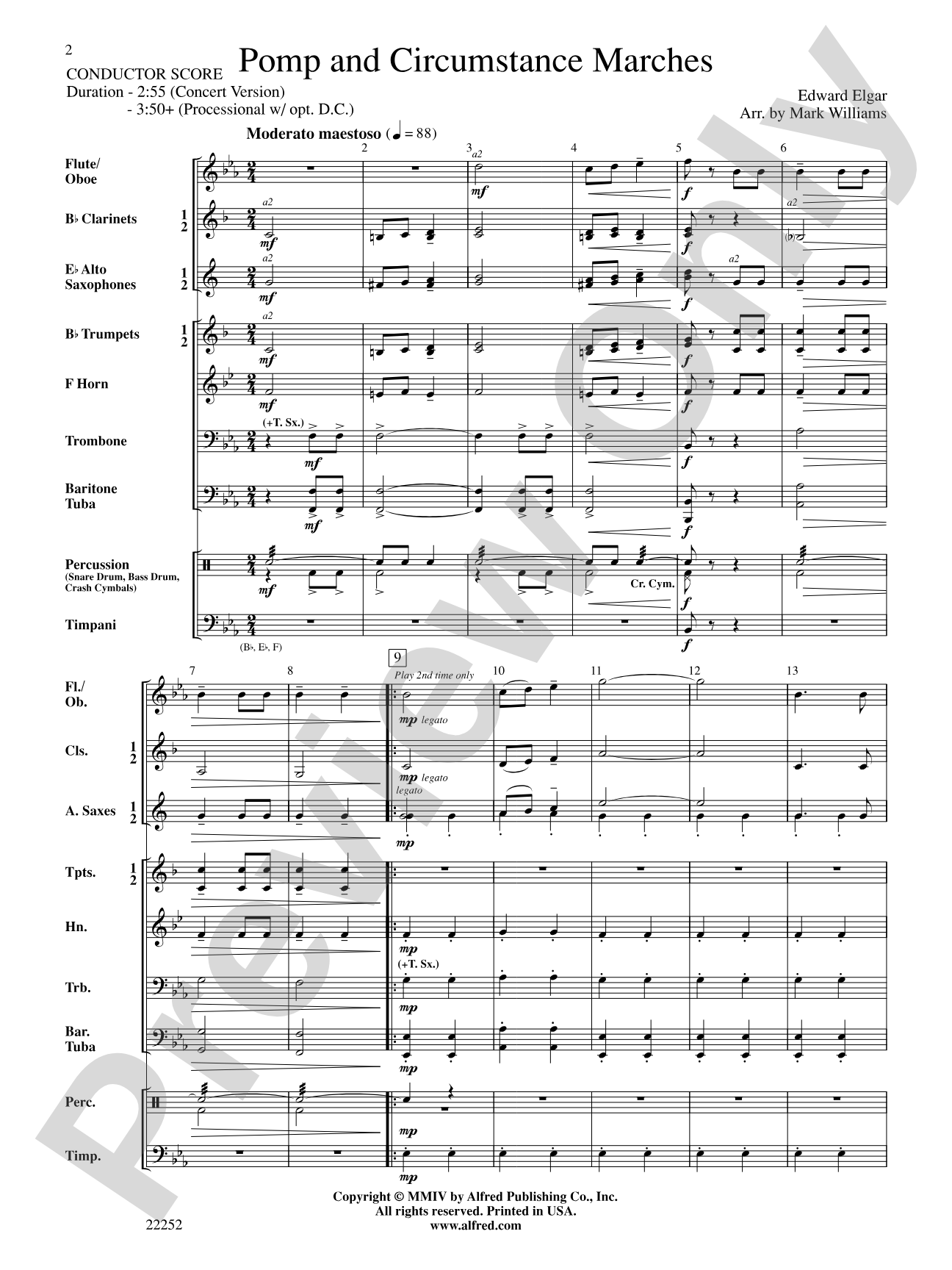 Pomp and Circumstance Marches: Concert Band Conductor Score & Parts