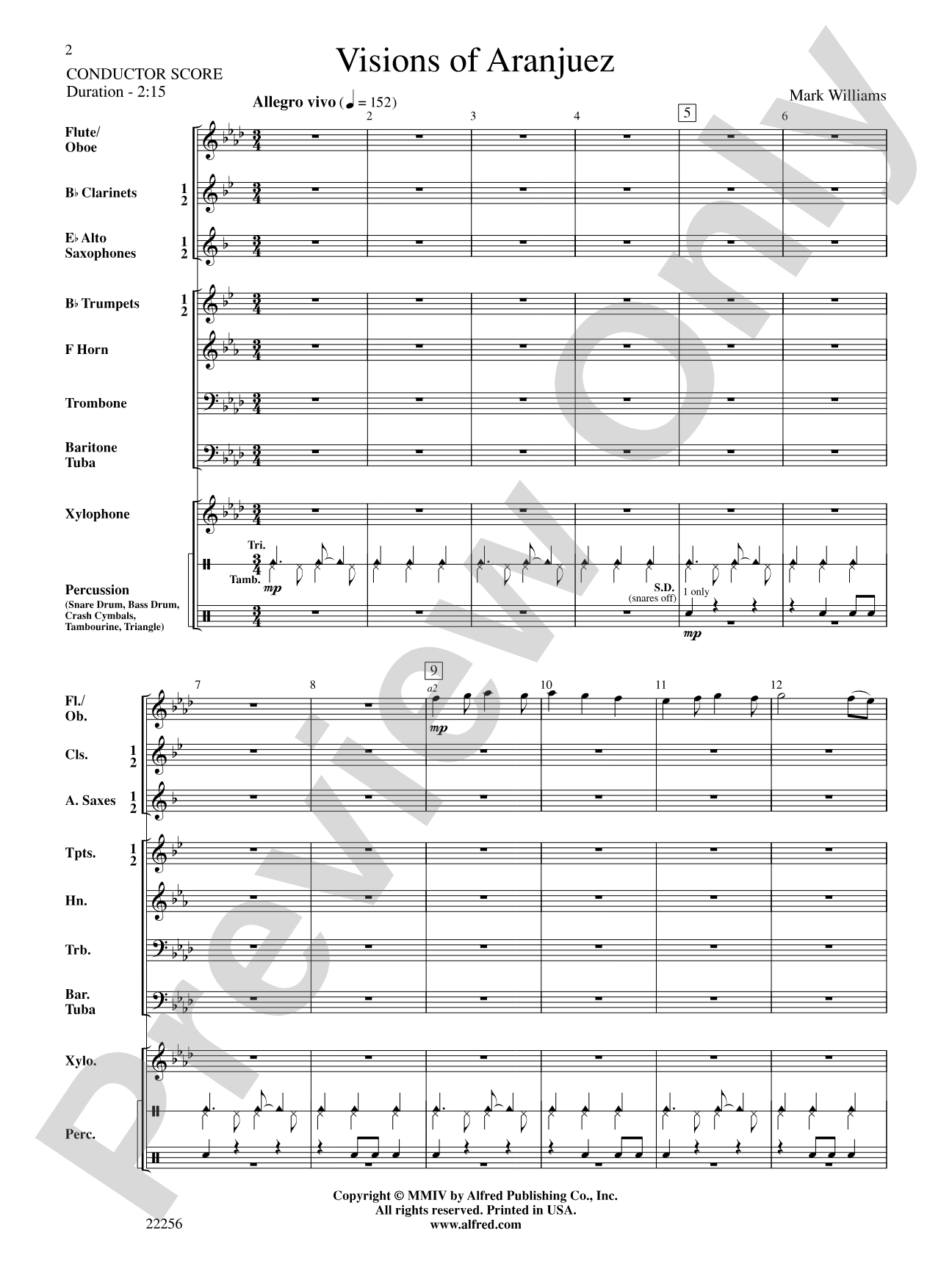 Visions of Aranjuez: Concert Band Conductor Score & Parts