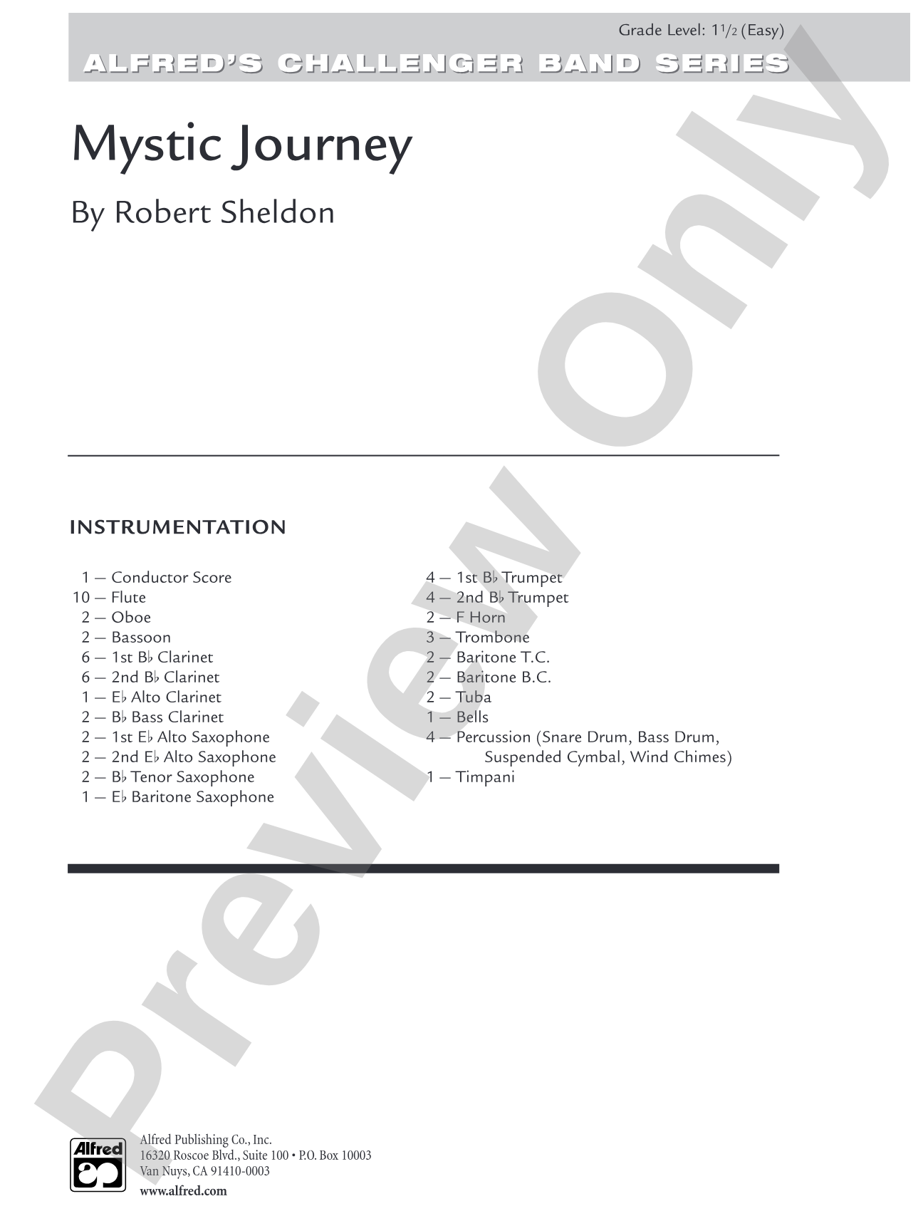 Mystic Journey: Concert Band Conductor Score & Parts