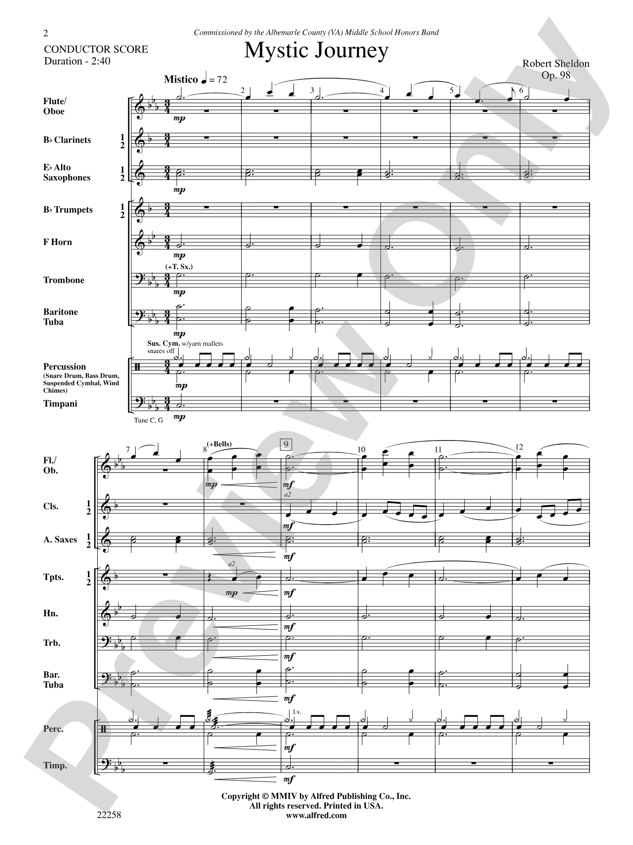 Mystic Journey: Concert Band Conductor Score & Parts