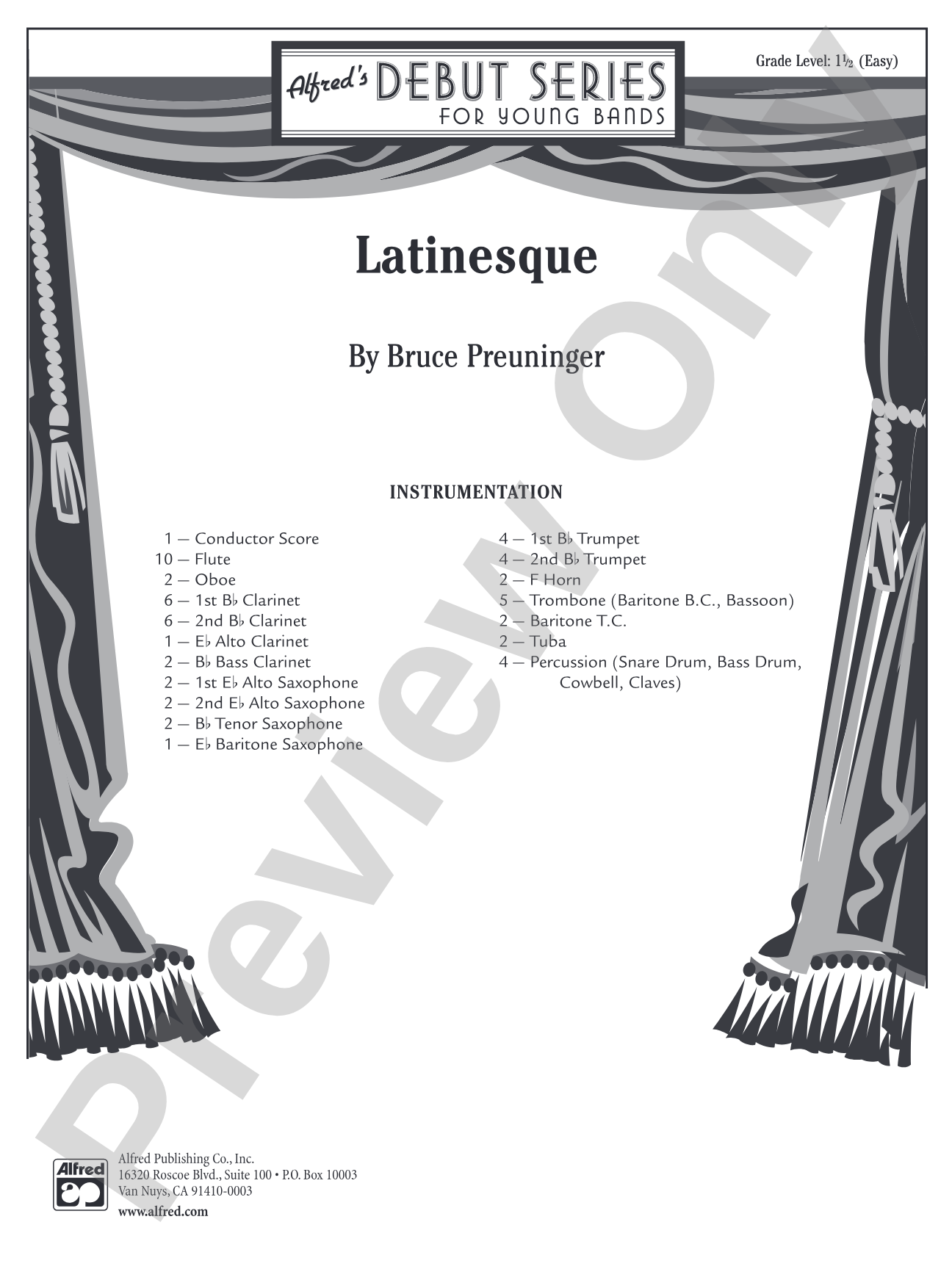 Latinesque: Concert Band Conductor Score & Parts