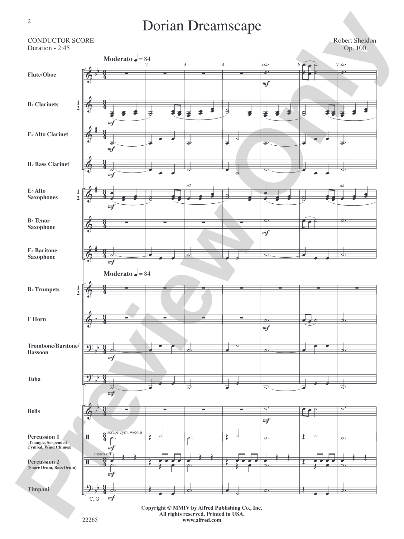 Dorian Dreamscape: Concert Band Conductor Score & Parts