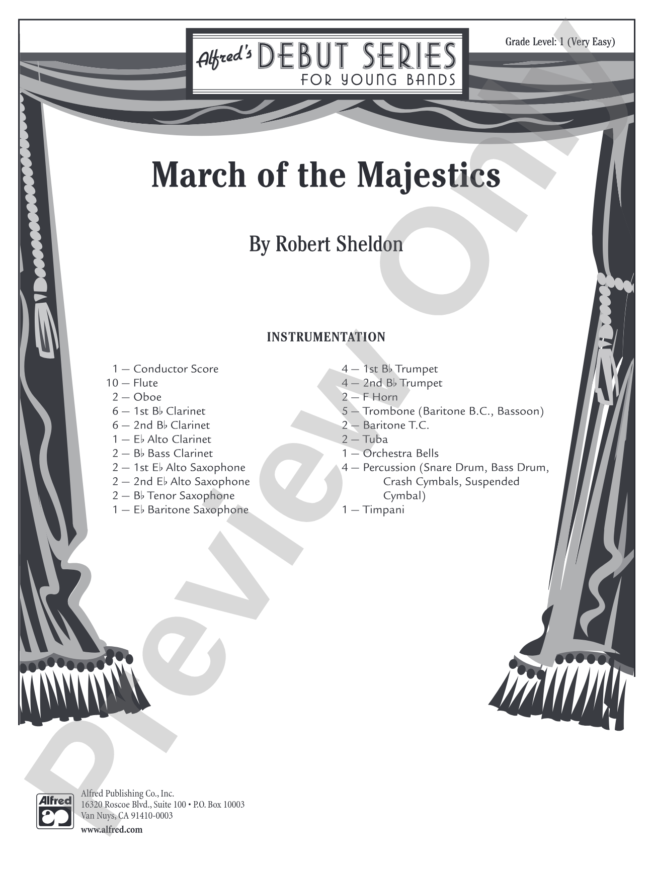 March of the Majestics: Concert Band Conductor Score & Parts