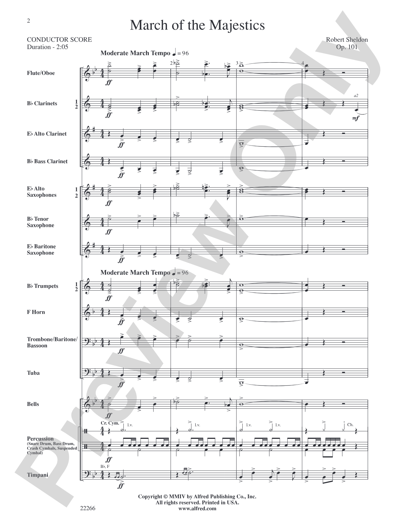 March of the Majestics: Concert Band Conductor Score & Parts