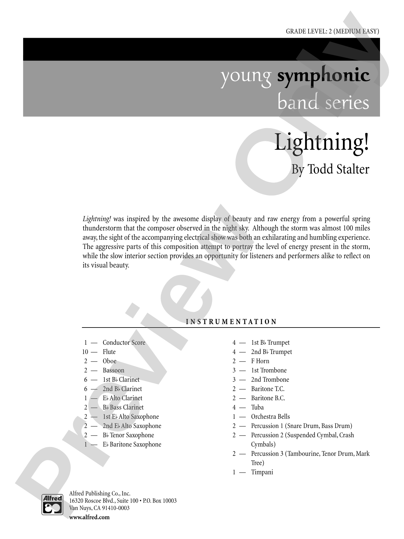 Lightning!: Concert Band Conductor Score & Parts