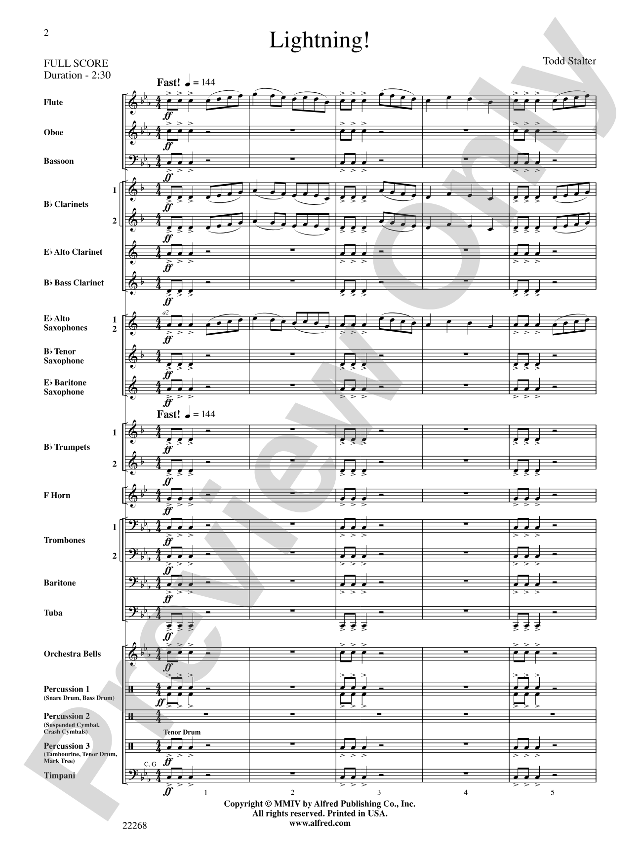 Lightning!: Concert Band Conductor Score & Parts