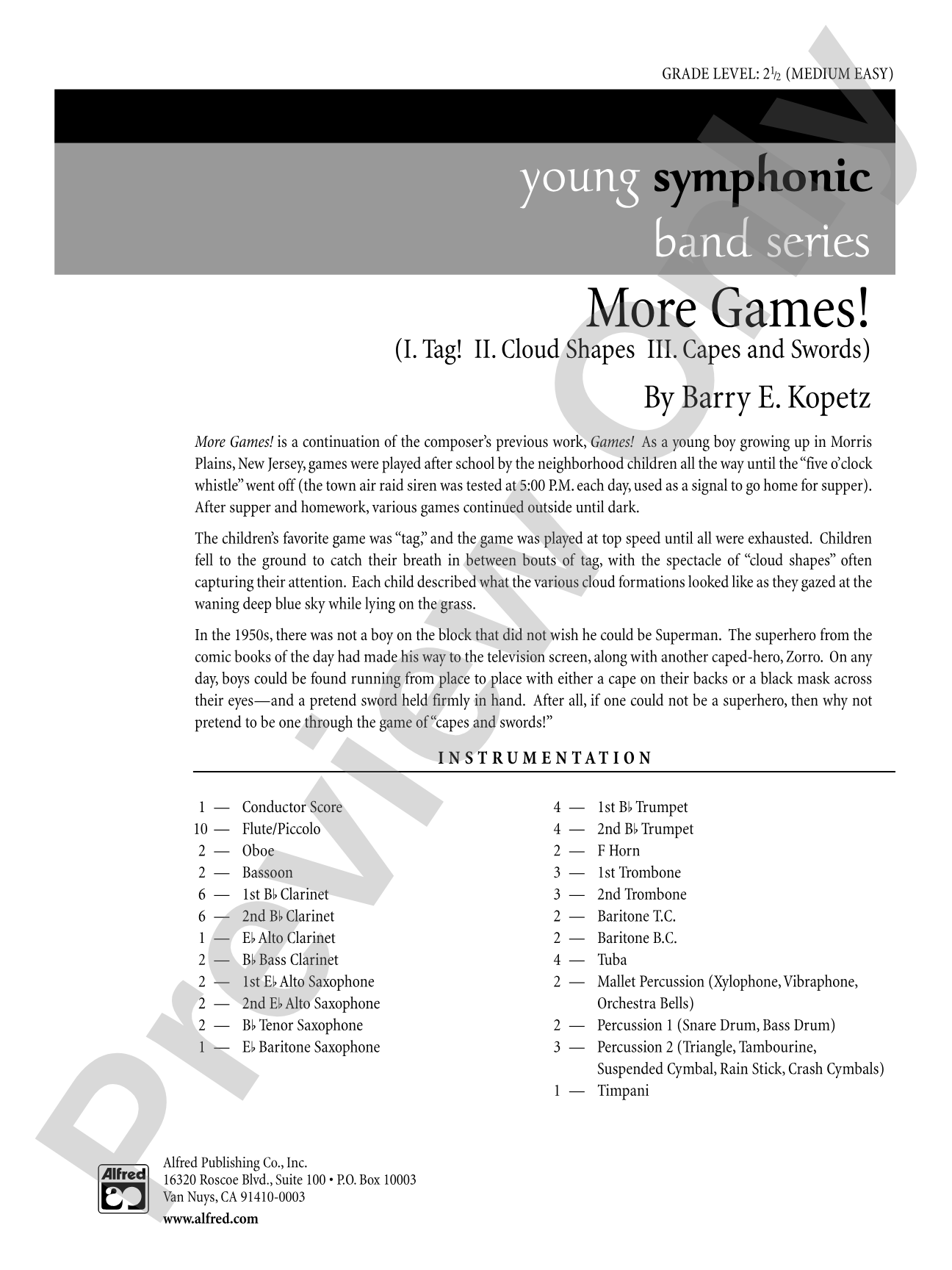 More Games!: Concert Band Conductor Score & Parts