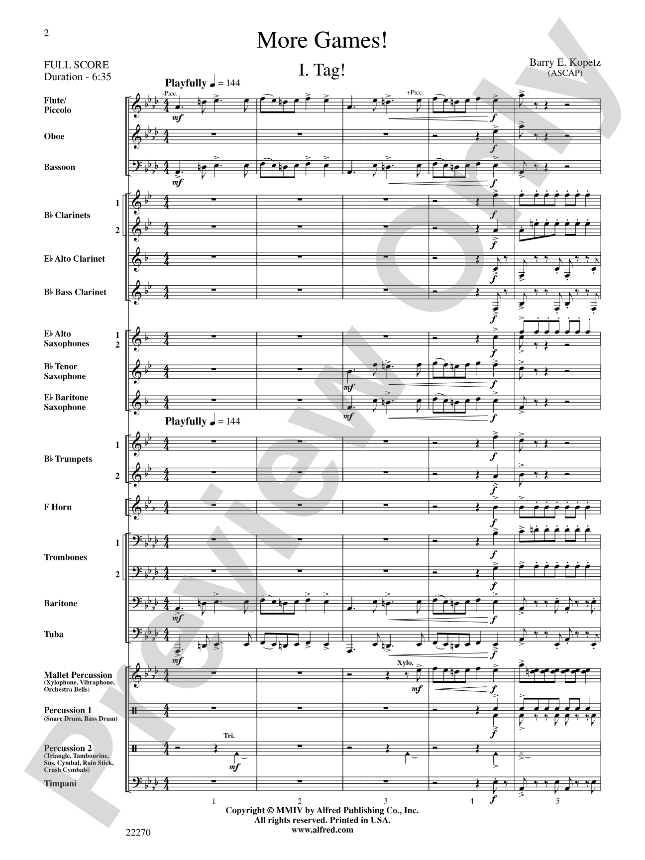 More Games!: Concert Band Conductor Score & Parts