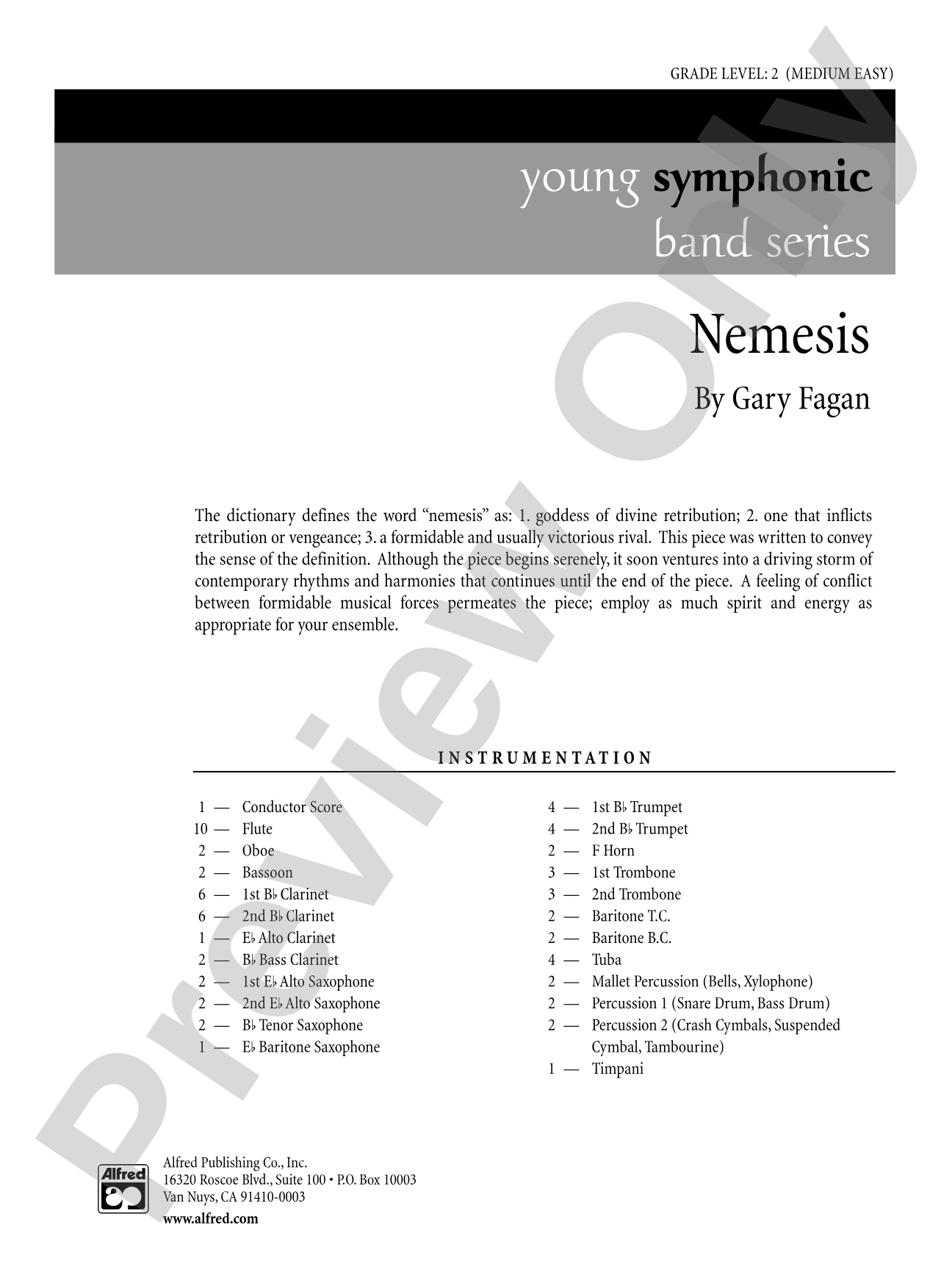 Nemesis: Concert Band Conductor Score & Parts