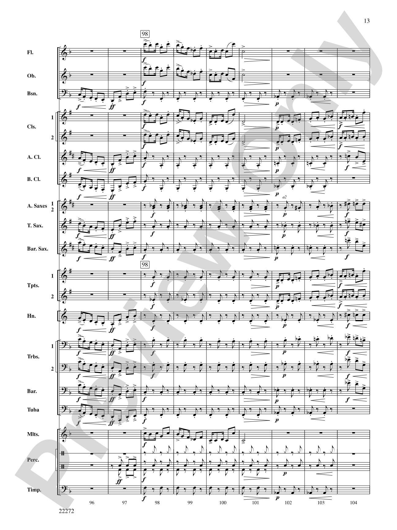 Golliwogg's Cakewalk: Concert Band Conductor Score & Parts