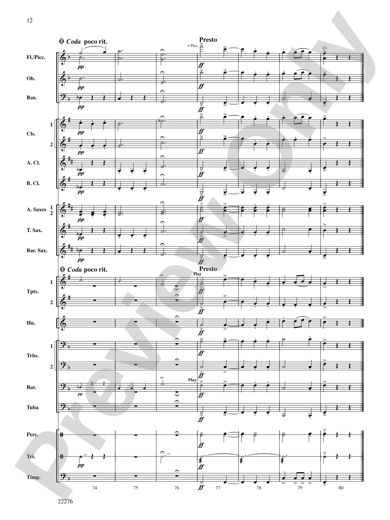 Slavonic Dance No. 8: Concert Band Conductor Score & Parts