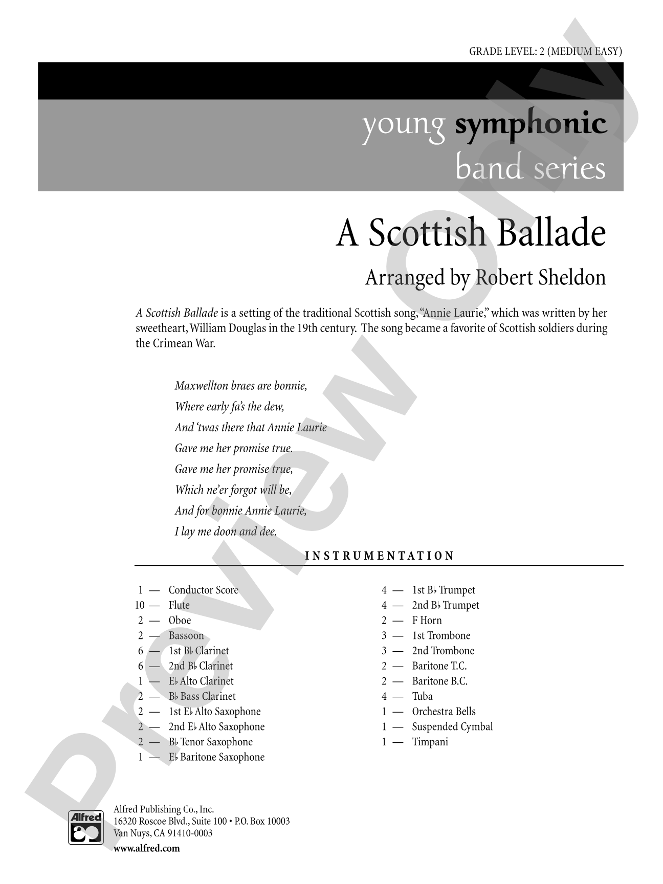A Scottish Ballade: Concert Band Conductor Score & Parts