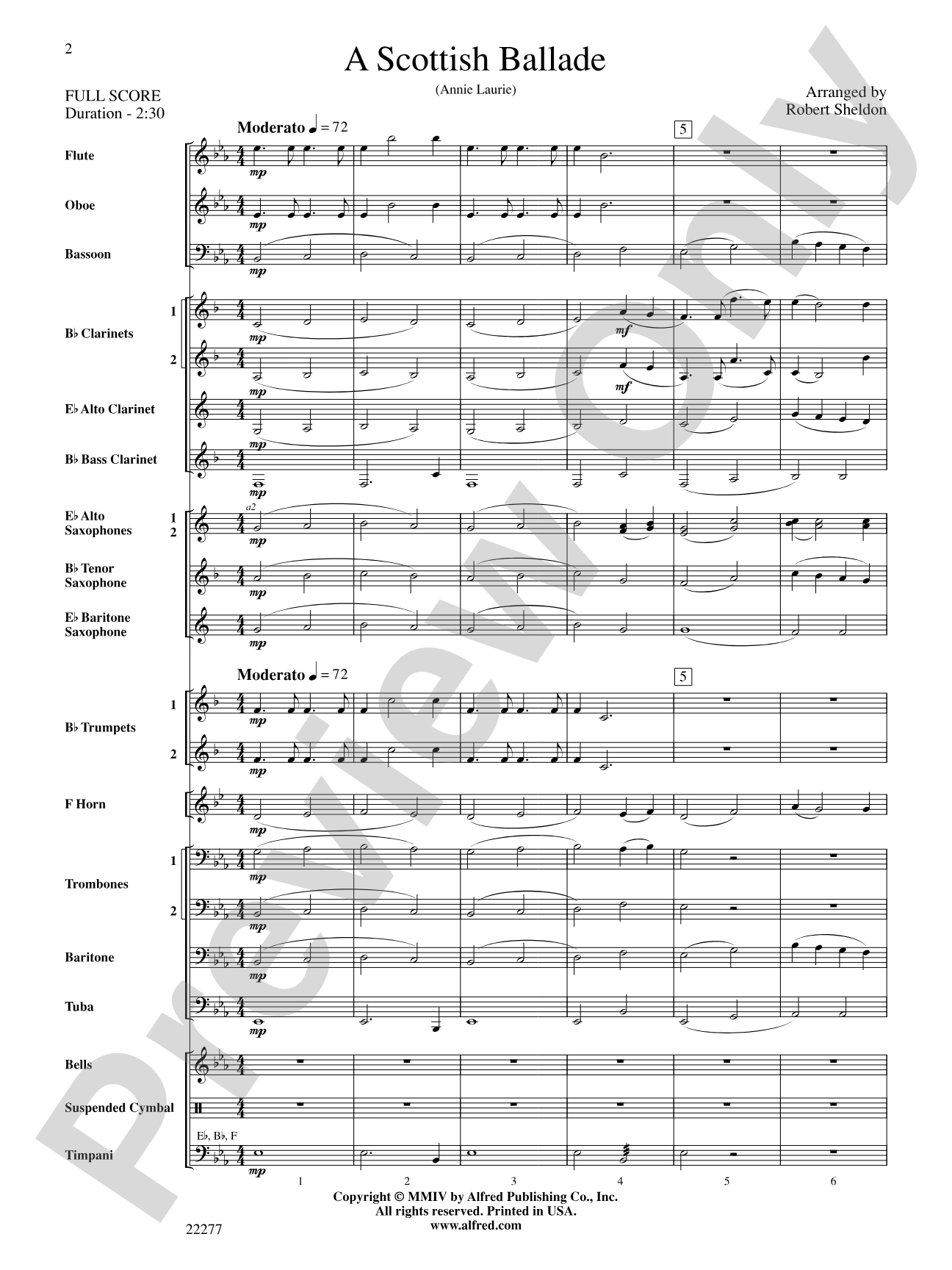 A Scottish Ballade: Concert Band Conductor Score & Parts