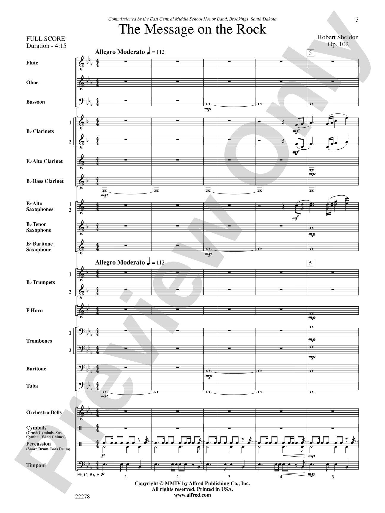 The Message on the Rock: Concert Band Conductor Score & Parts